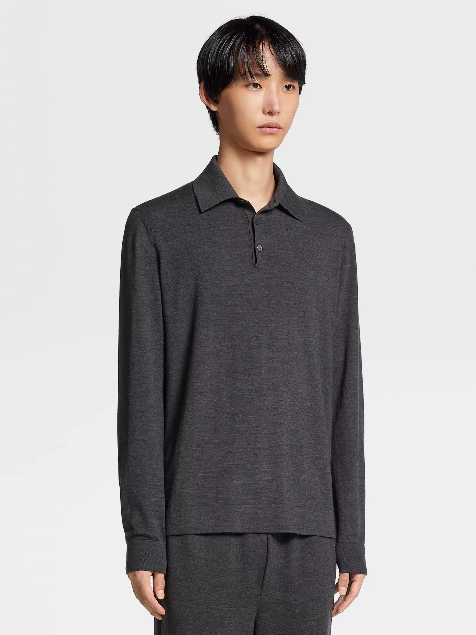 ZEGNA Polo Shirts | Sweaters<Dark Grey 12milmil12 Wool Polo DarkGrey