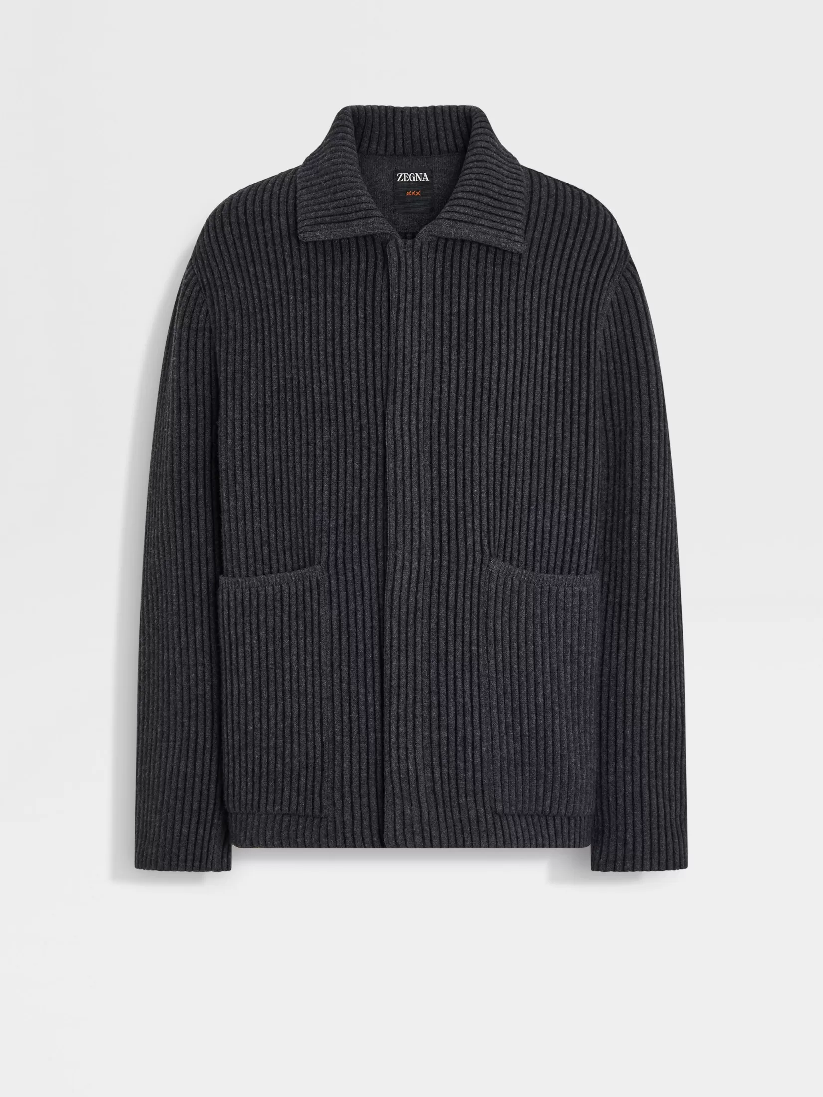 ZEGNA Jackets And Coats<Dark Grey Mélange Wool and Cashmere Chore Jacket DarkGreyMélange