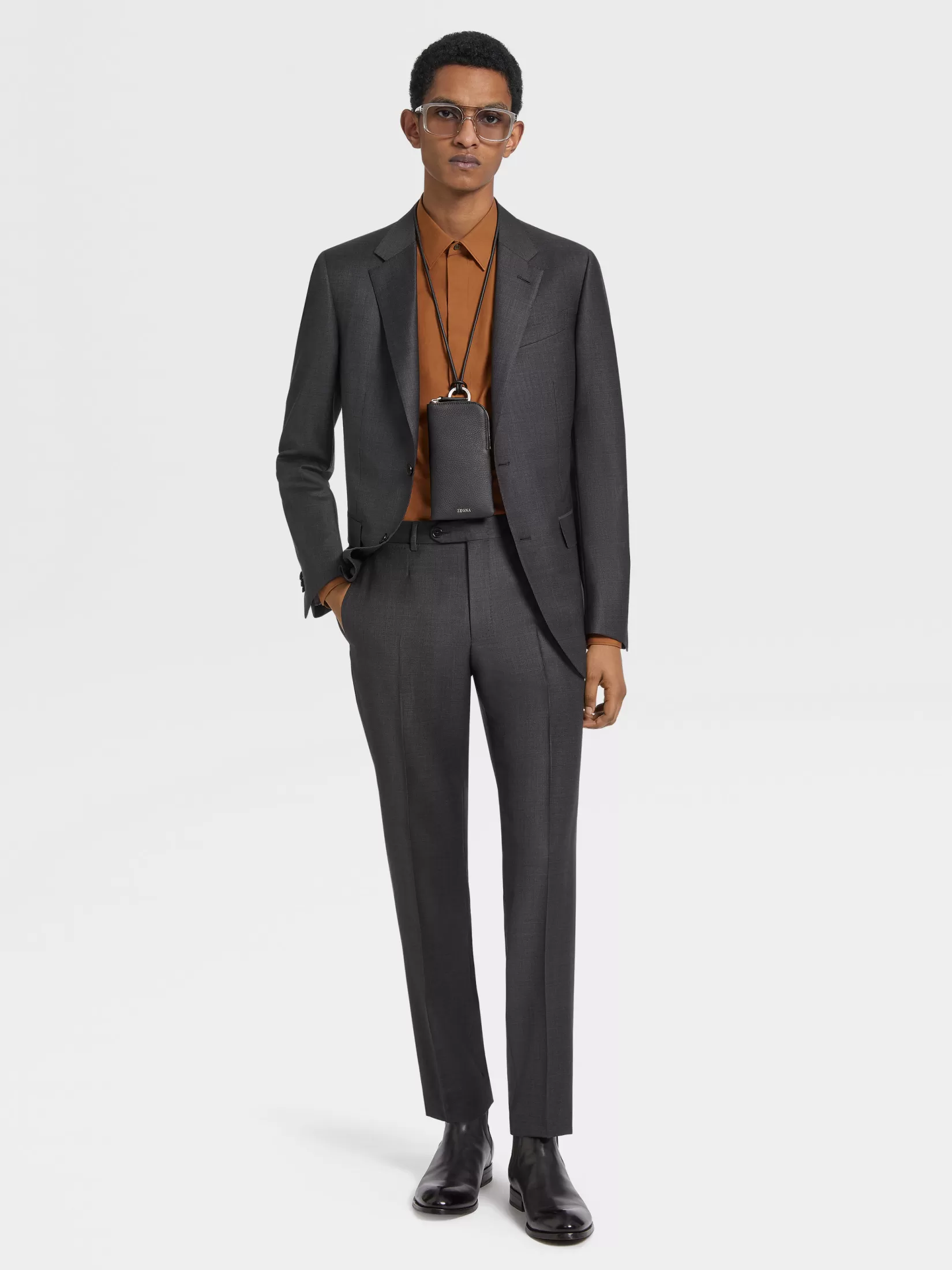 ZEGNA Suits<Dark Grey Trofeo™ Wool Suit DarkGrey