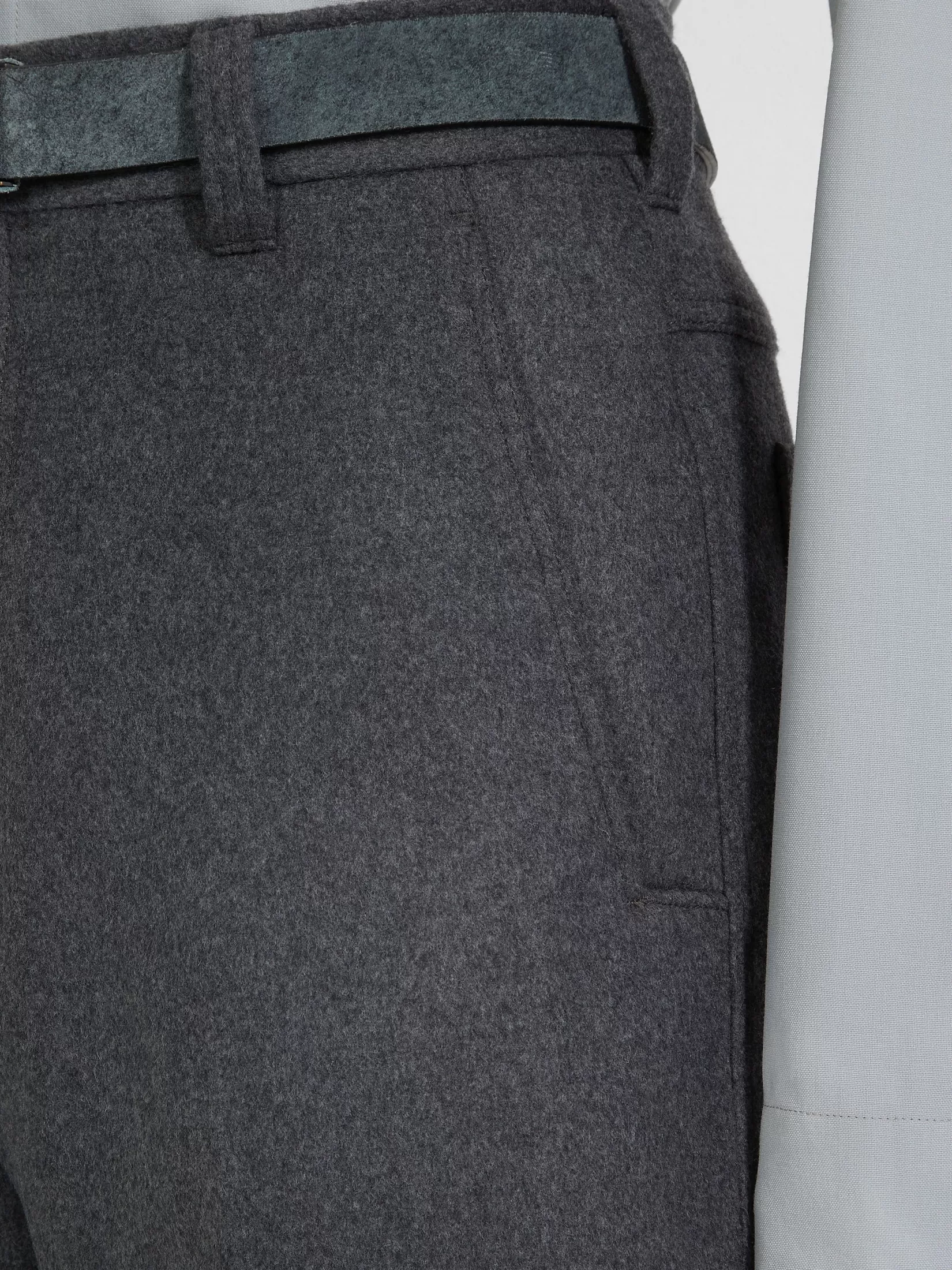 ZEGNA Pants<Dark Grey Wool and Cashmere Pants DarkGrey