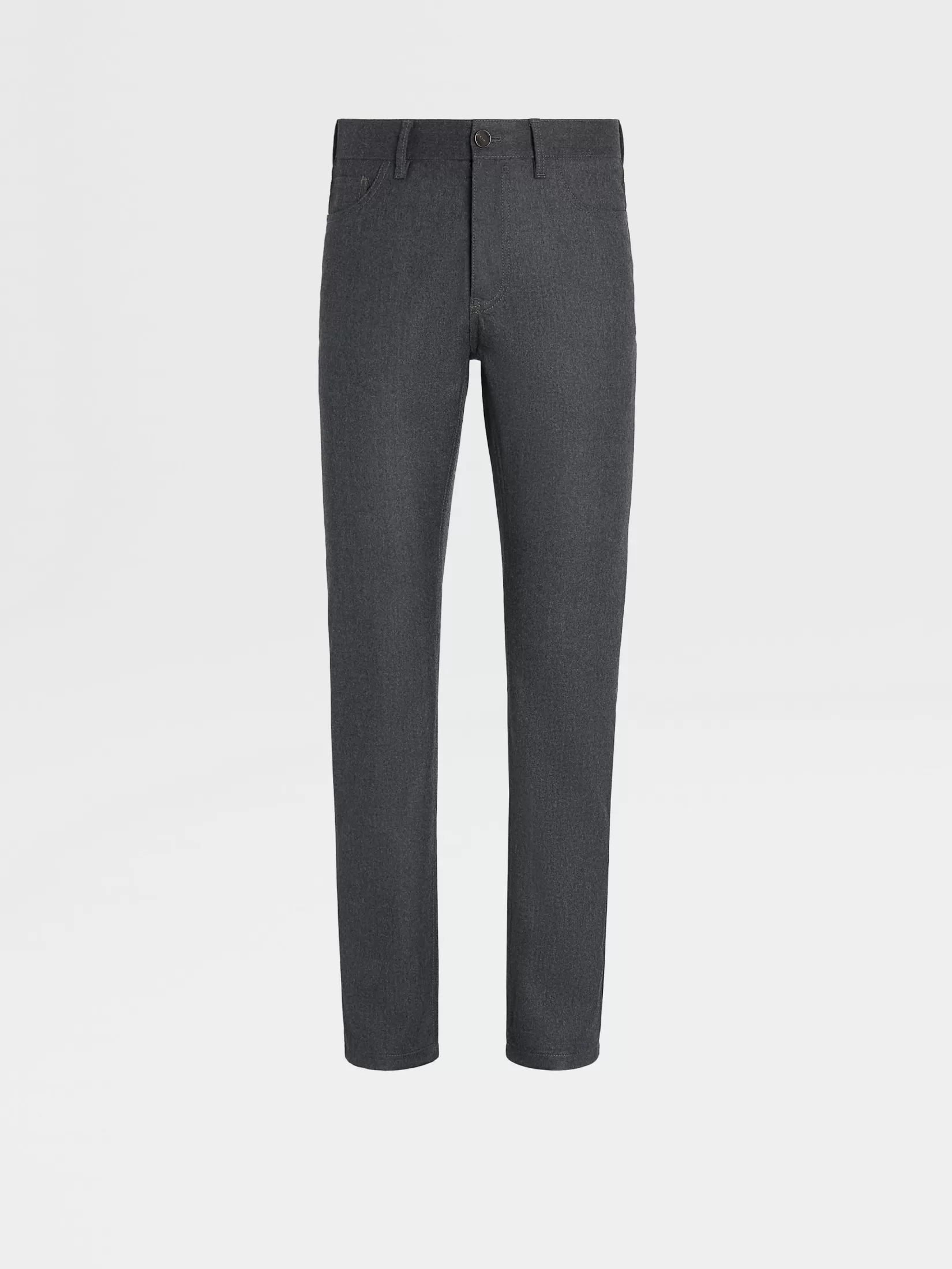 ZEGNA Jeans<Dark Grey Wool and Cashmere Roccia Pants DarkGrey