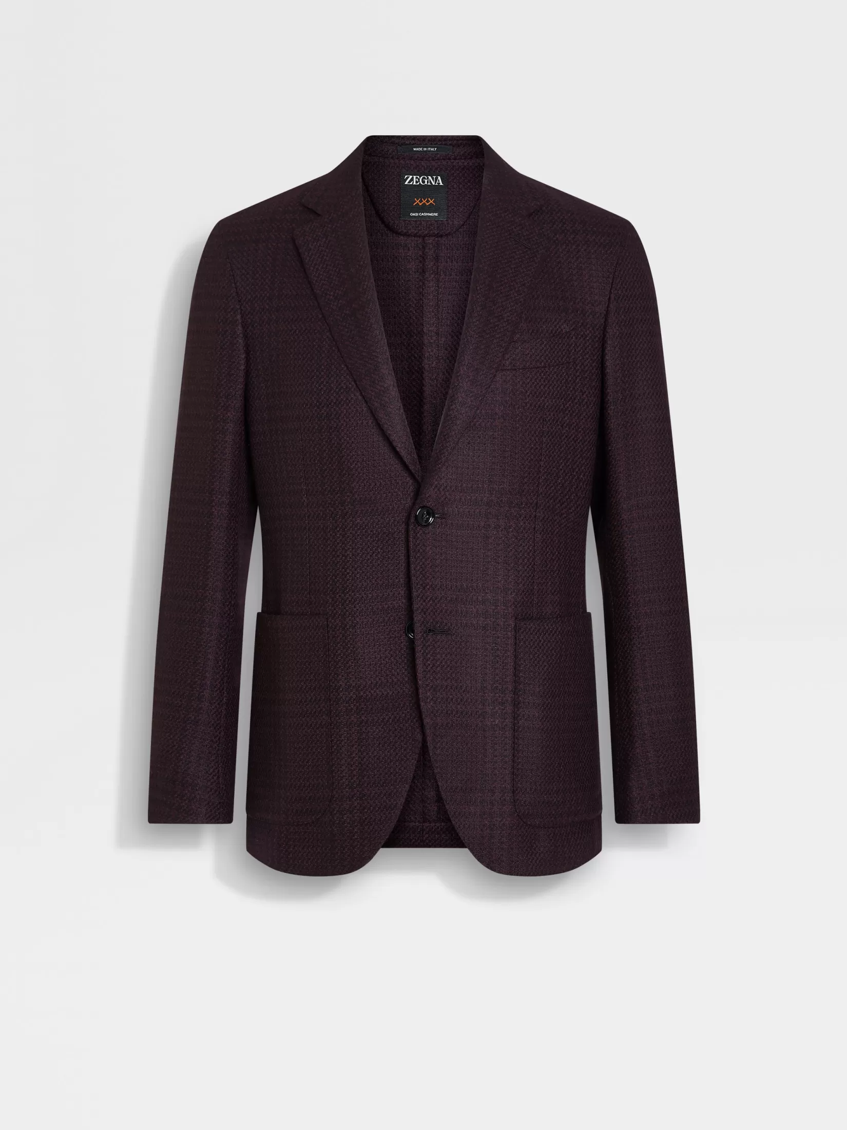 ZEGNA Blazers<Dark Purple and Black Oasi Cashmere Jacket DarkPurple/Black