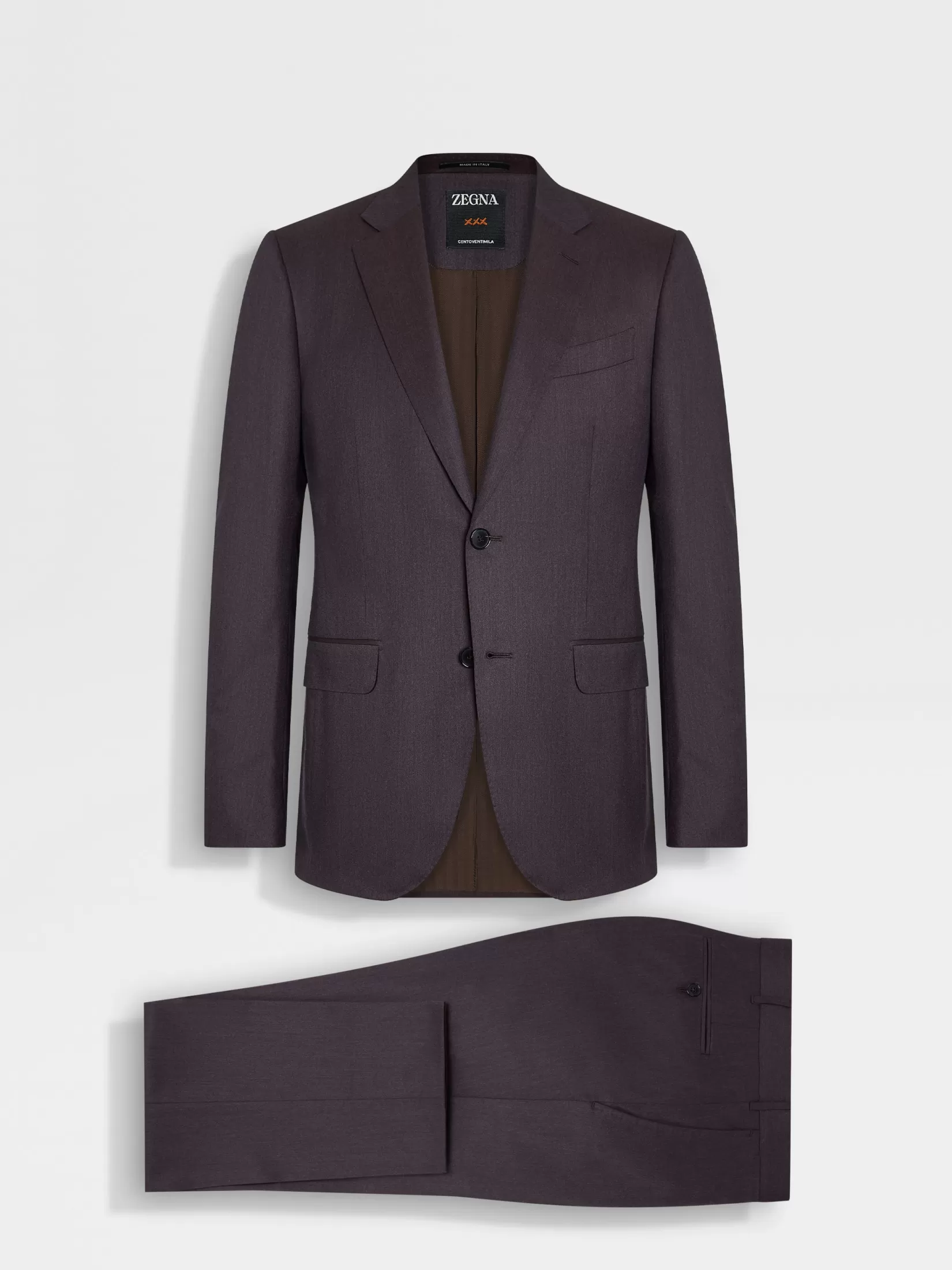 ZEGNA Suits<Dark Purple Centoventimila Wool Suit DarkPurple