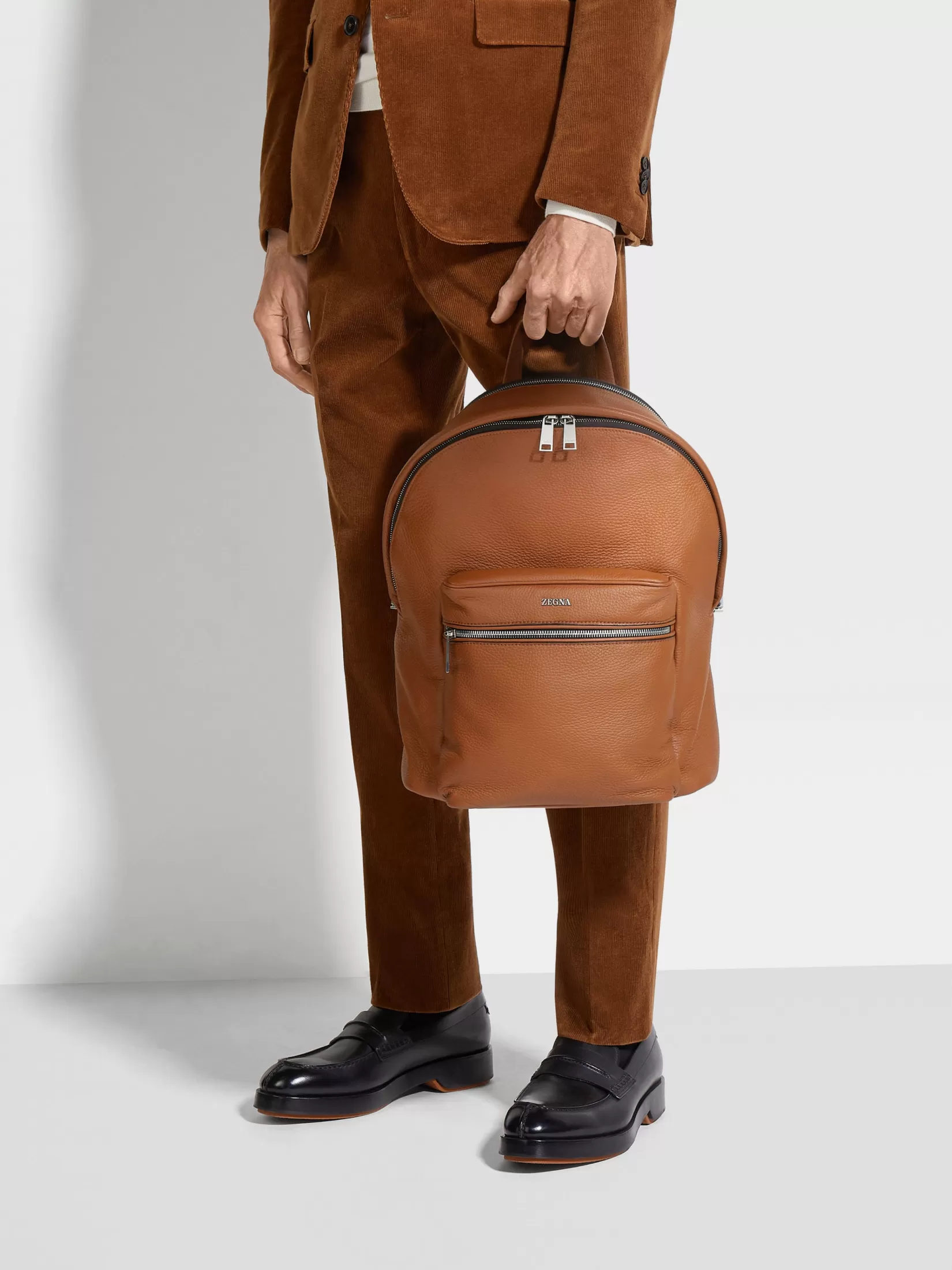 ZEGNA Travel In Style | Bags And Wallets<Deerskin Hoodie Backpack Foliage