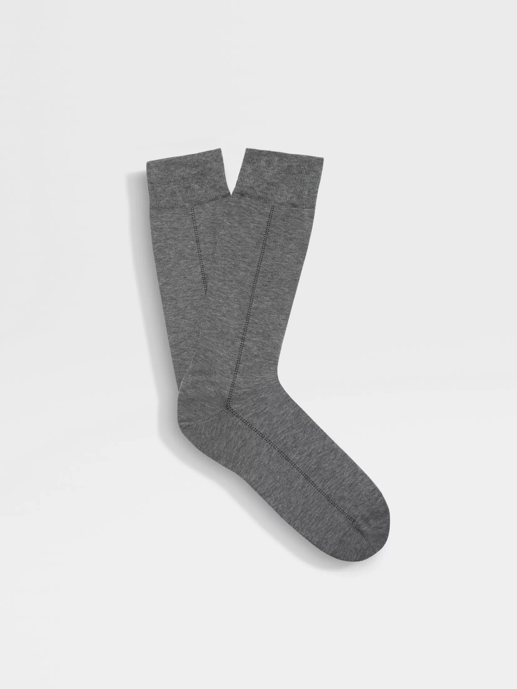 ZEGNA Underwear And Socks | Underwear And Socks<Grey Mélange Cotton Blend Socks GreyMélange