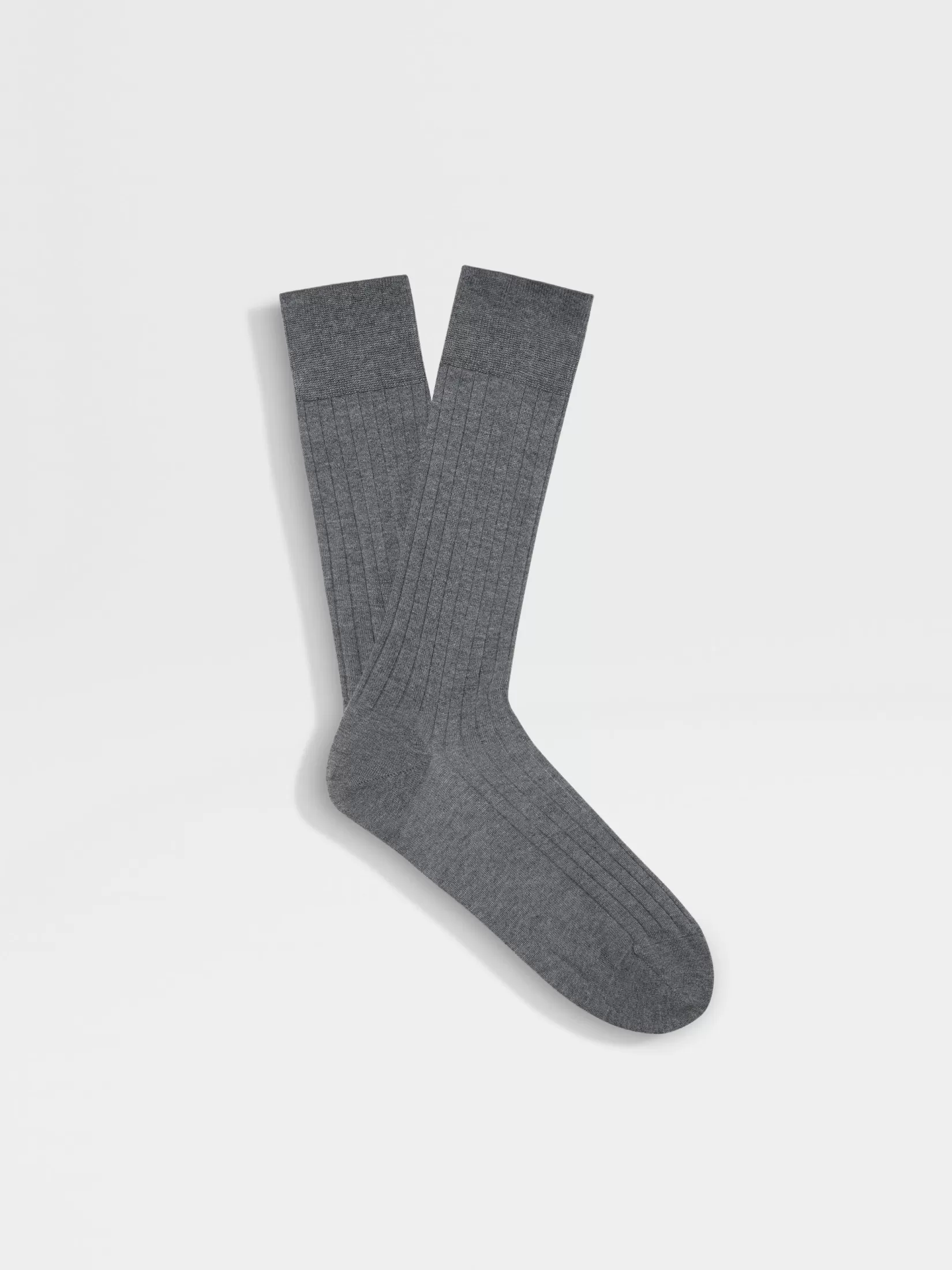 ZEGNA Small Gifts | Underwear And Socks<Grey Mélange Cotton Cashmere and Silk Socks GreyMélange