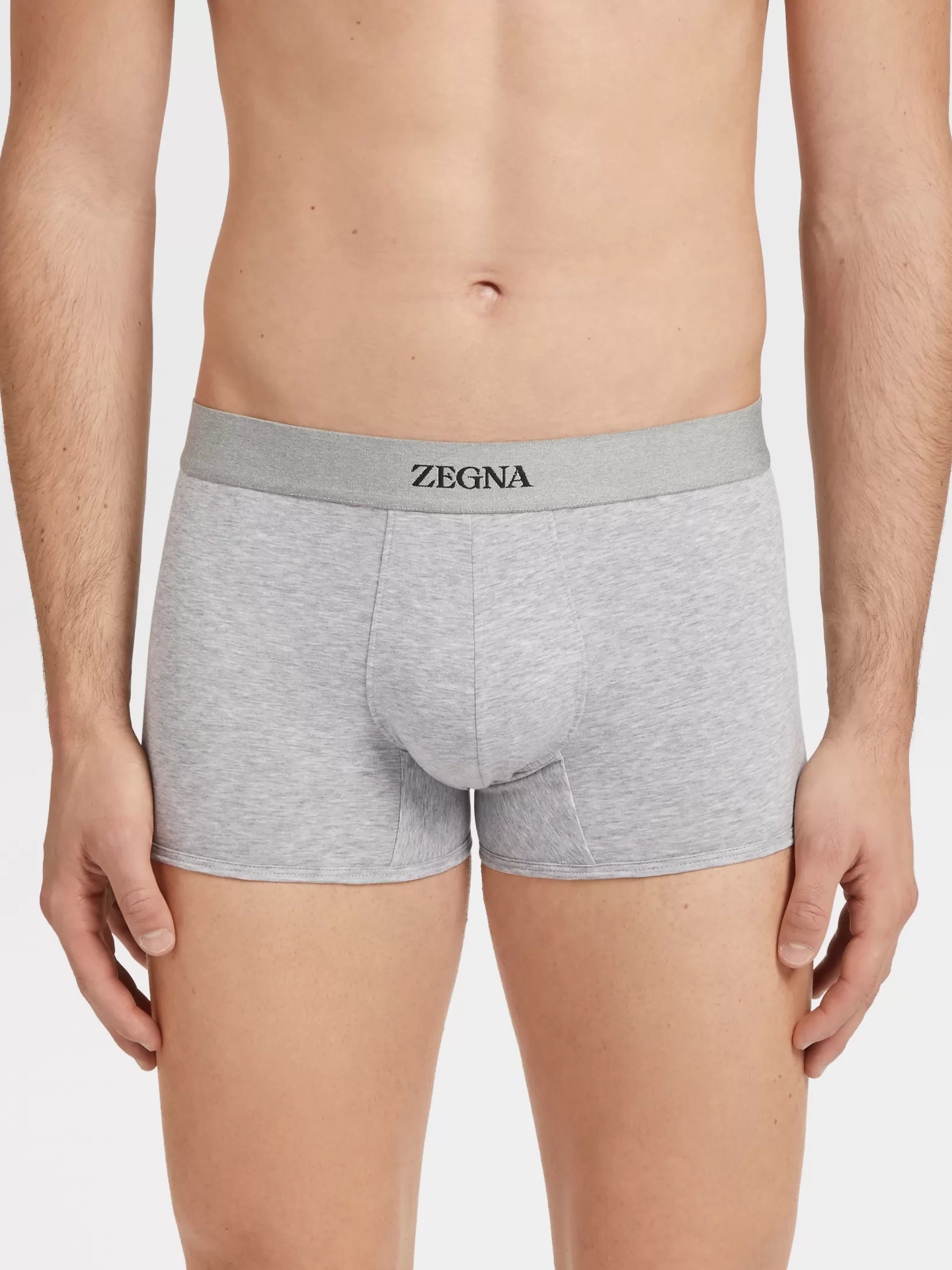 ZEGNA Underwear And Socks | Underwear And Socks<Grey Mélange Cotton Trunks GreyMélange