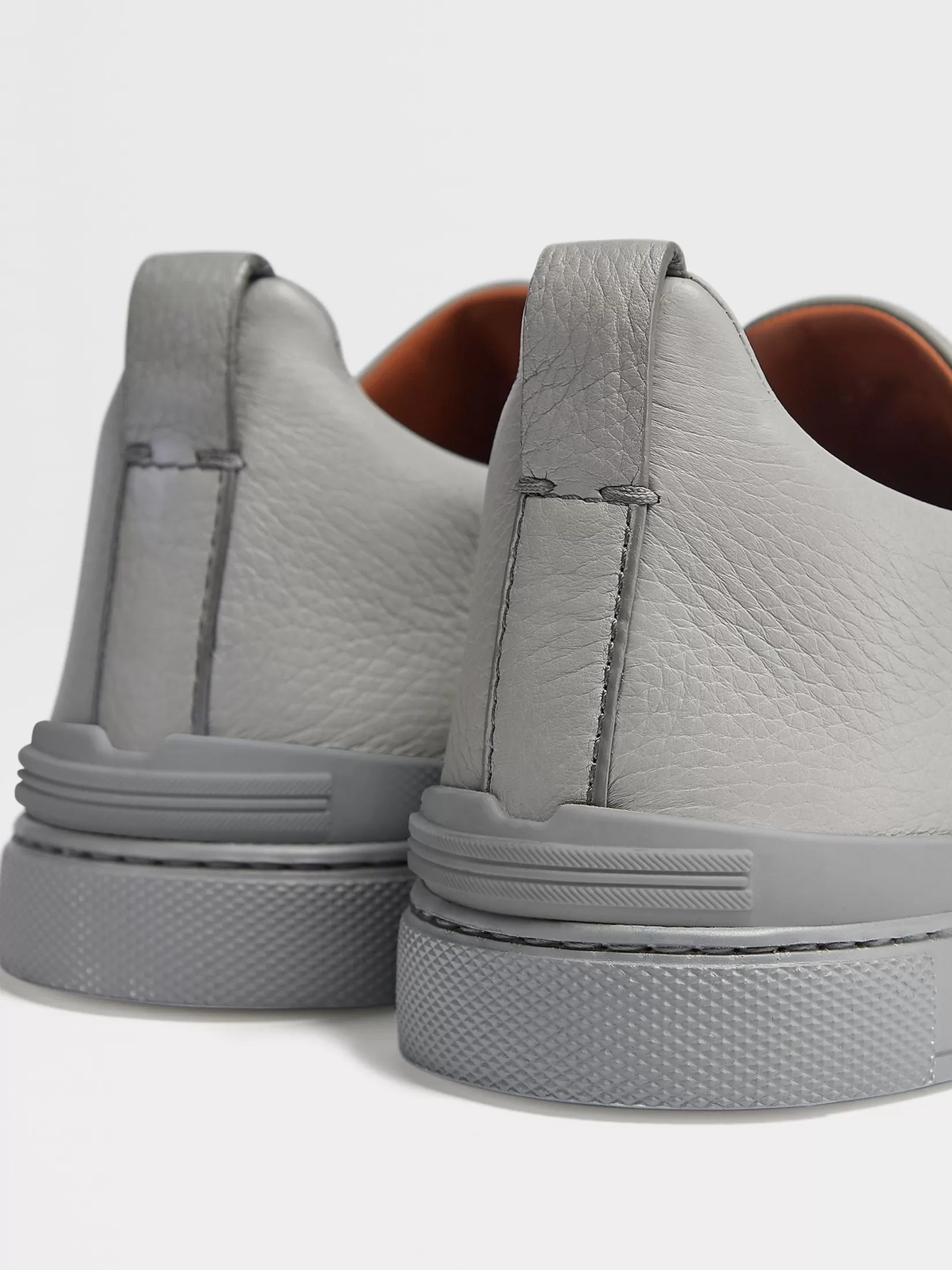 ZEGNA Sneakers<Grey Mélange Deerskin Triple Stitch™ Sneakers GreyMélange