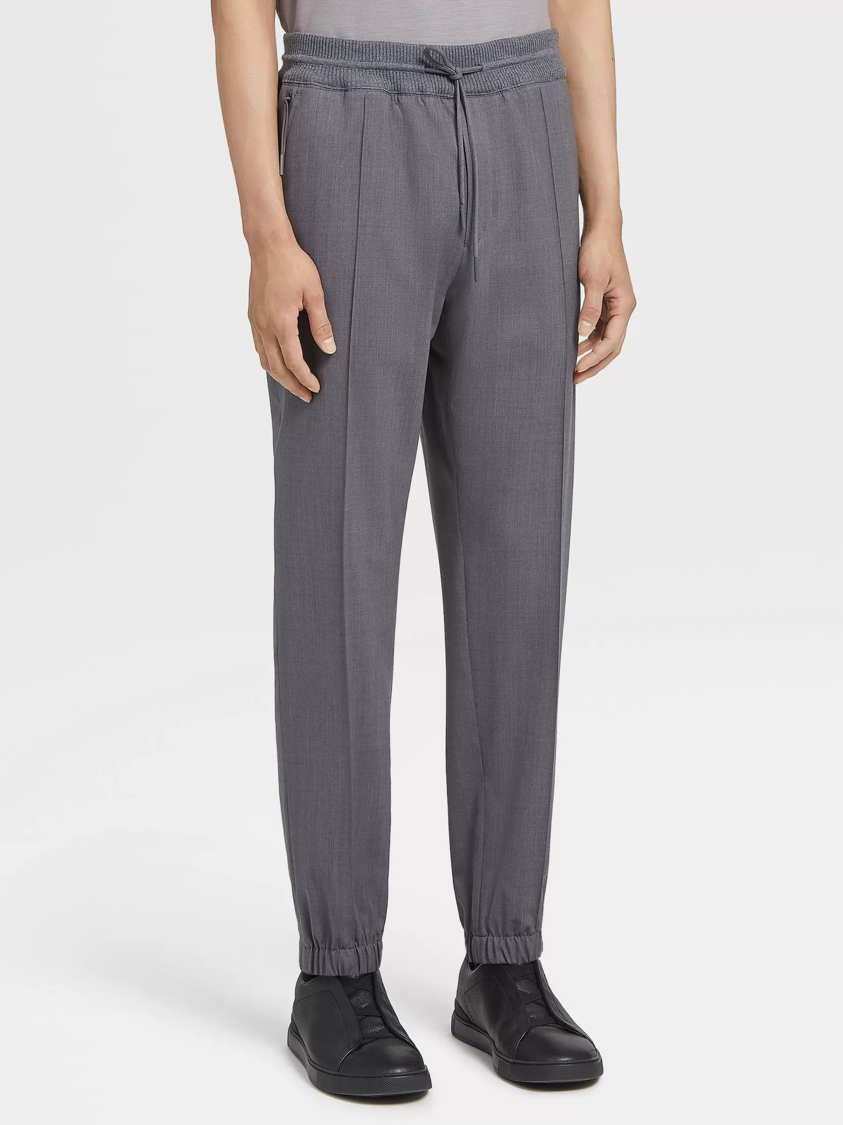 ZEGNA Joggers And Sweatshirts<Grey Mélange High Performance™ Wool Joggers GreyMelange