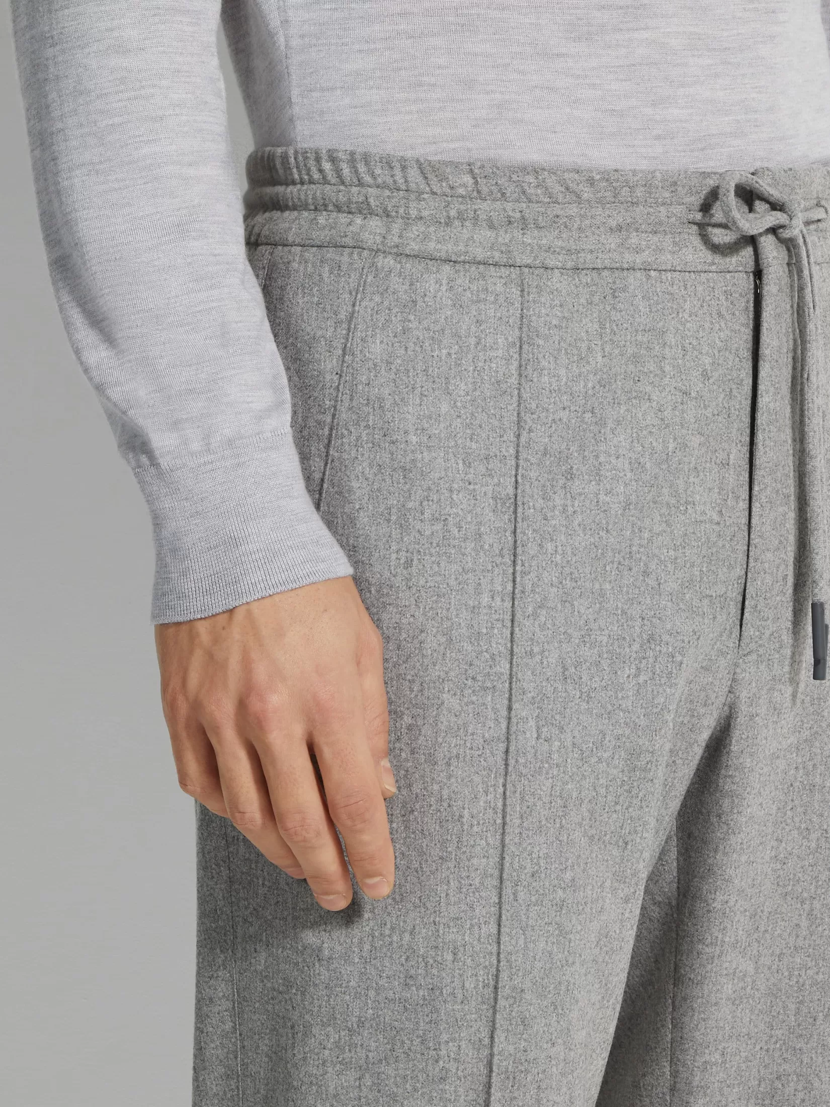 ZEGNA Joggers And Sweatshirts<Grey Mélange 15milmil15 Wool Joggers GreyMélange