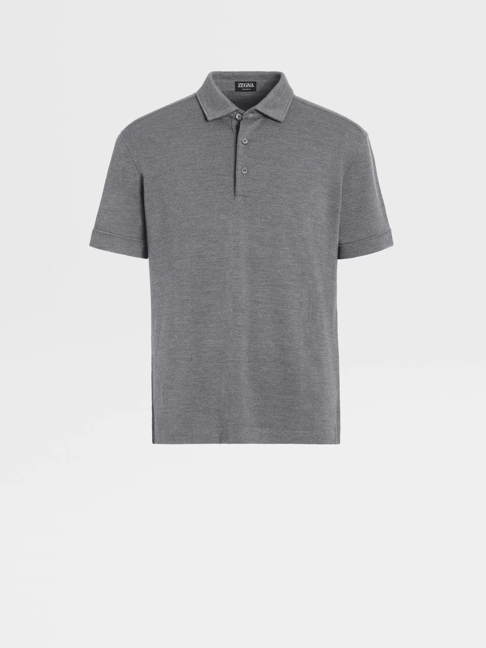 ZEGNA Polo Shirts<Grey Mélange 12milmil12 Wool Polo Shirt GreyMélange