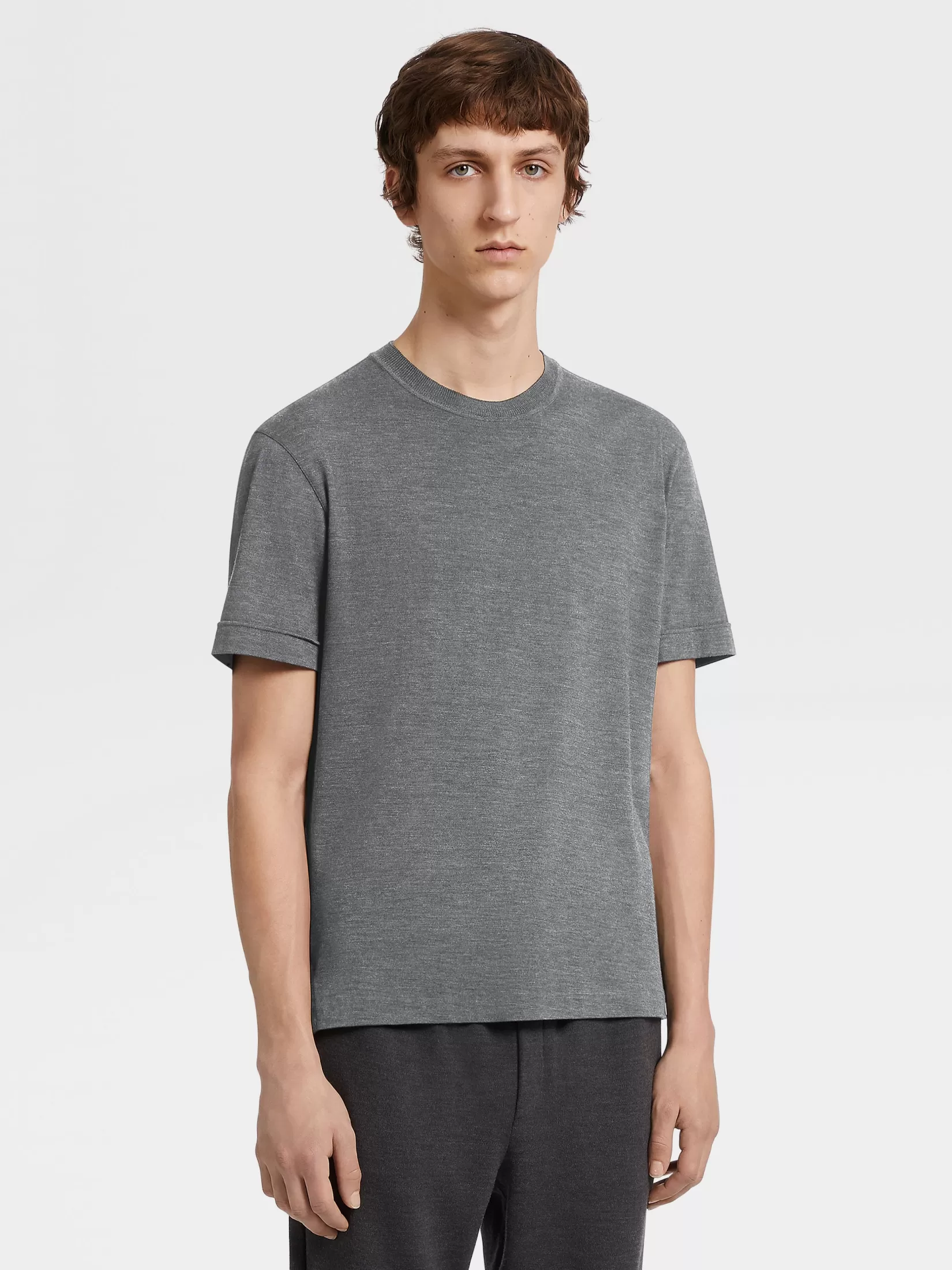 ZEGNA T-Shirts<Grey Mélange 12milmil12 Wool T-shirt GreyMélange