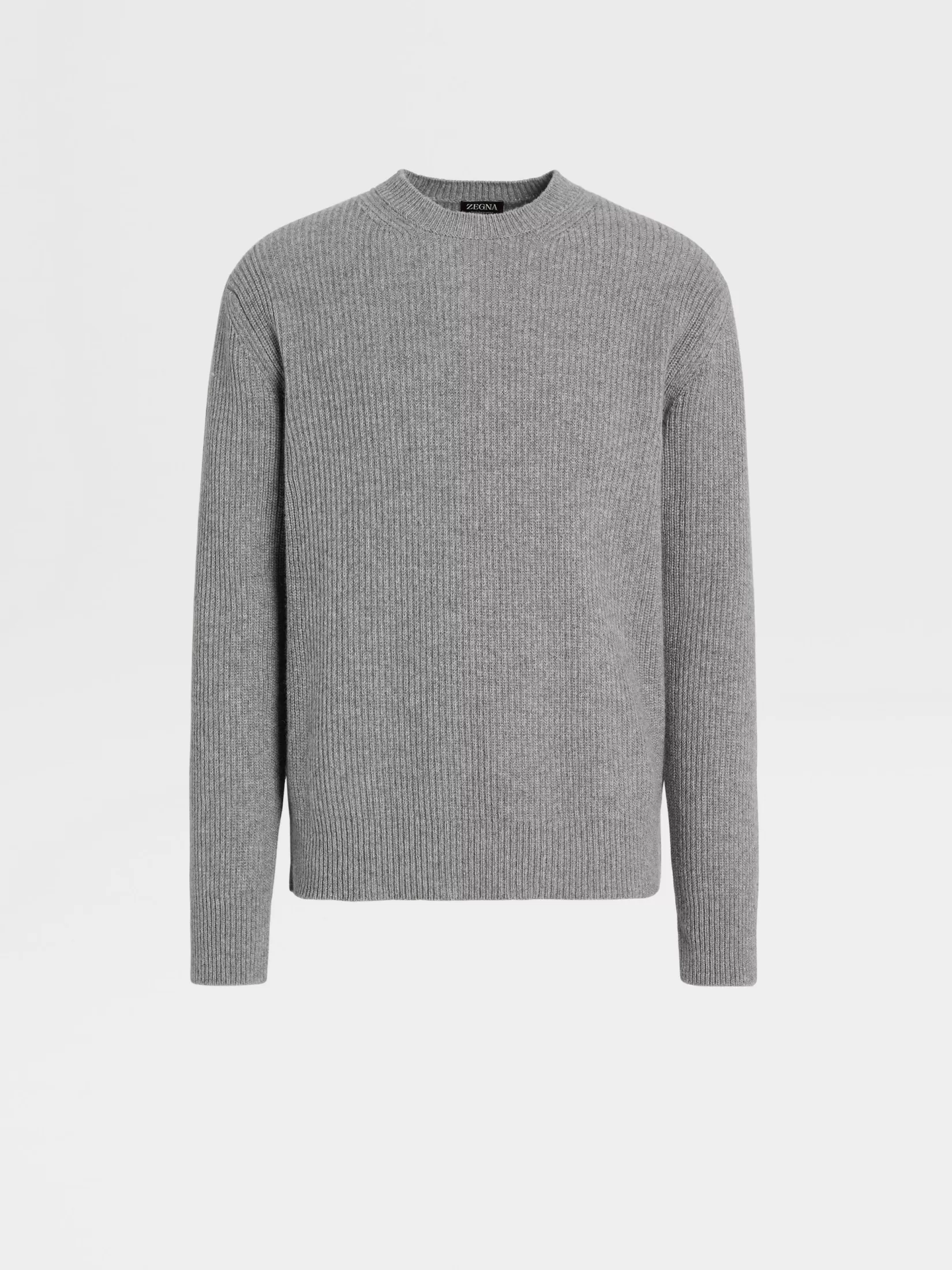 ZEGNA Sweaters<Grey Mélange Oasi Cashmere Crewneck GreyMélange