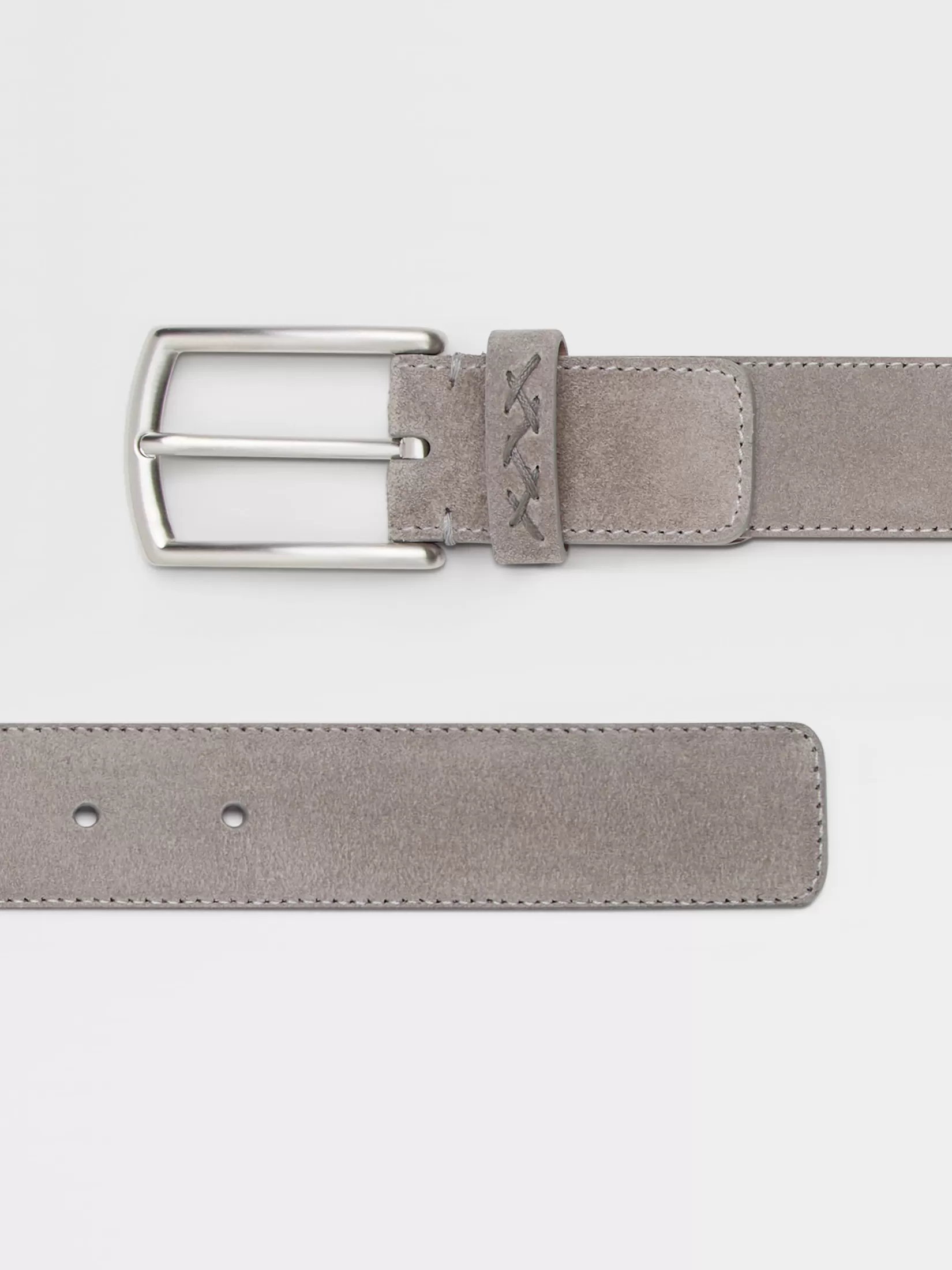 ZEGNA Belts<Grey Mélange Suede Belt GreyMélange