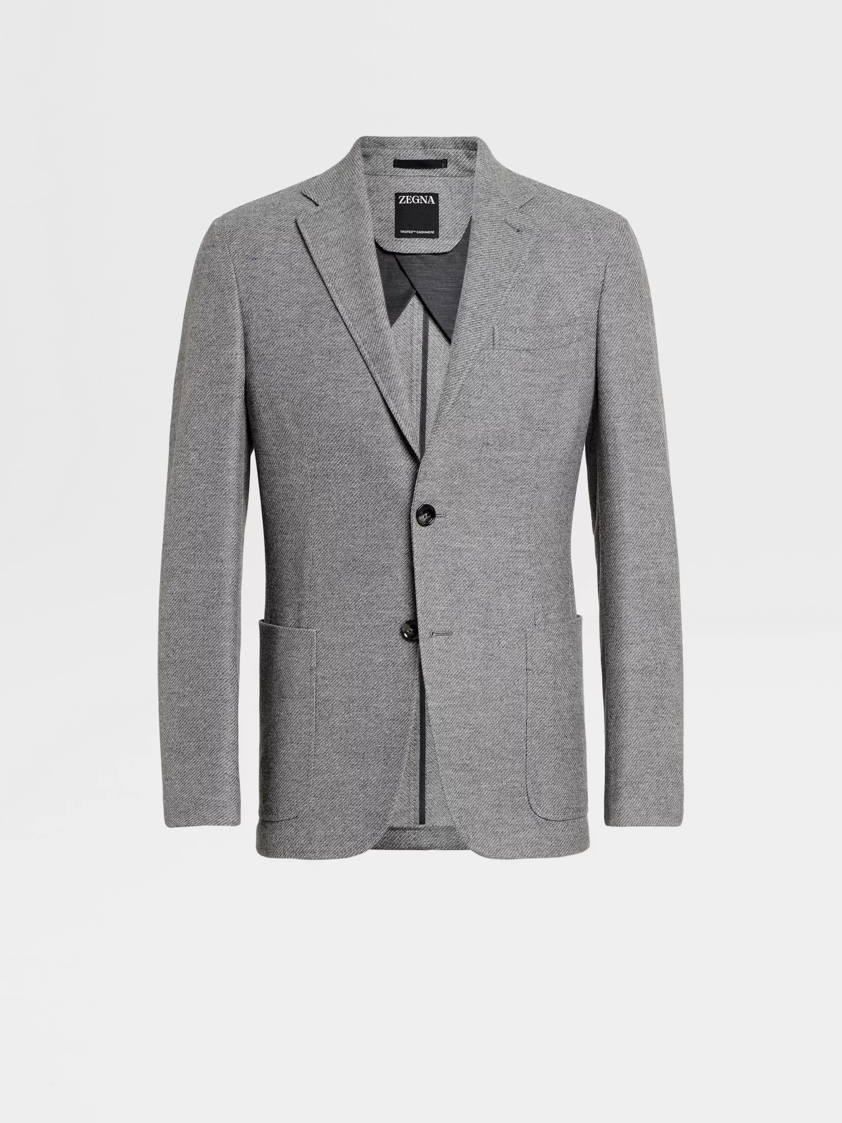 ZEGNA Blazers<Grey Mélange Trofeo™ Cashmere Shirt Jacket GreyMélange