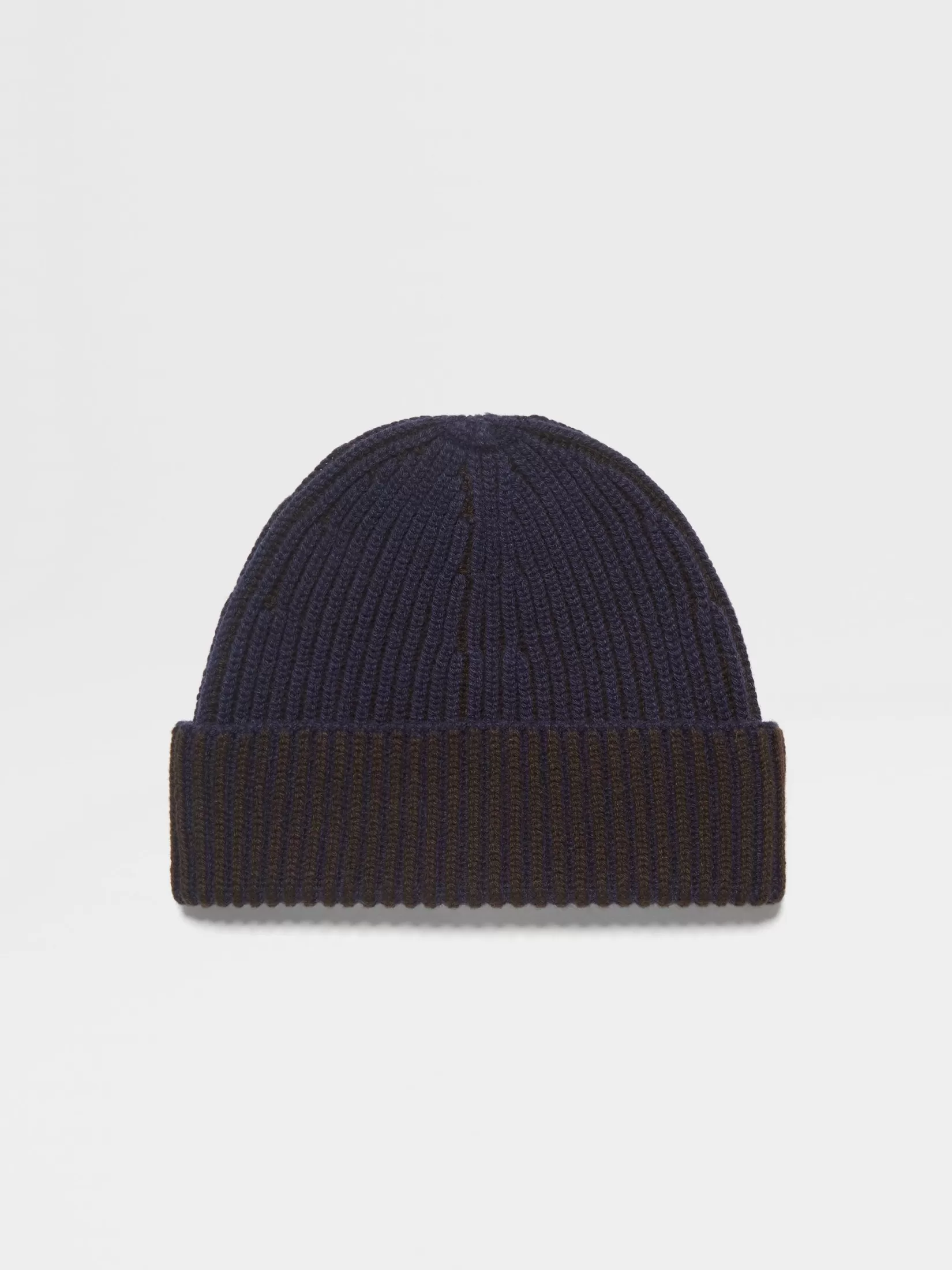 ZEGNA Travel In Style | Soft Accessories<Ink Blue and Dark Brown Oasi Cashmere Beanie InkBlue/DarkBrown