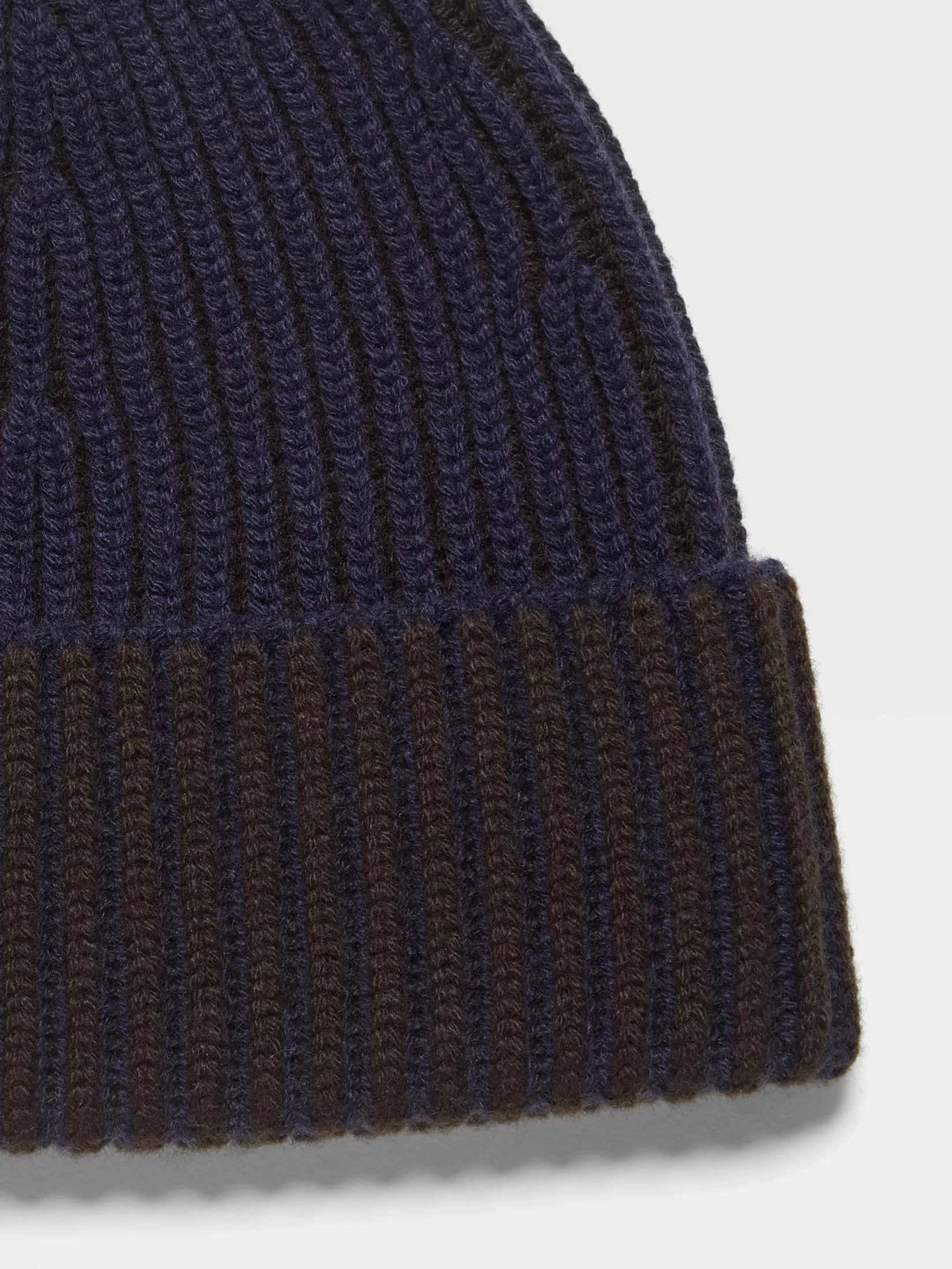 ZEGNA Travel In Style | Soft Accessories<Ink Blue and Dark Brown Oasi Cashmere Beanie InkBlue/DarkBrown