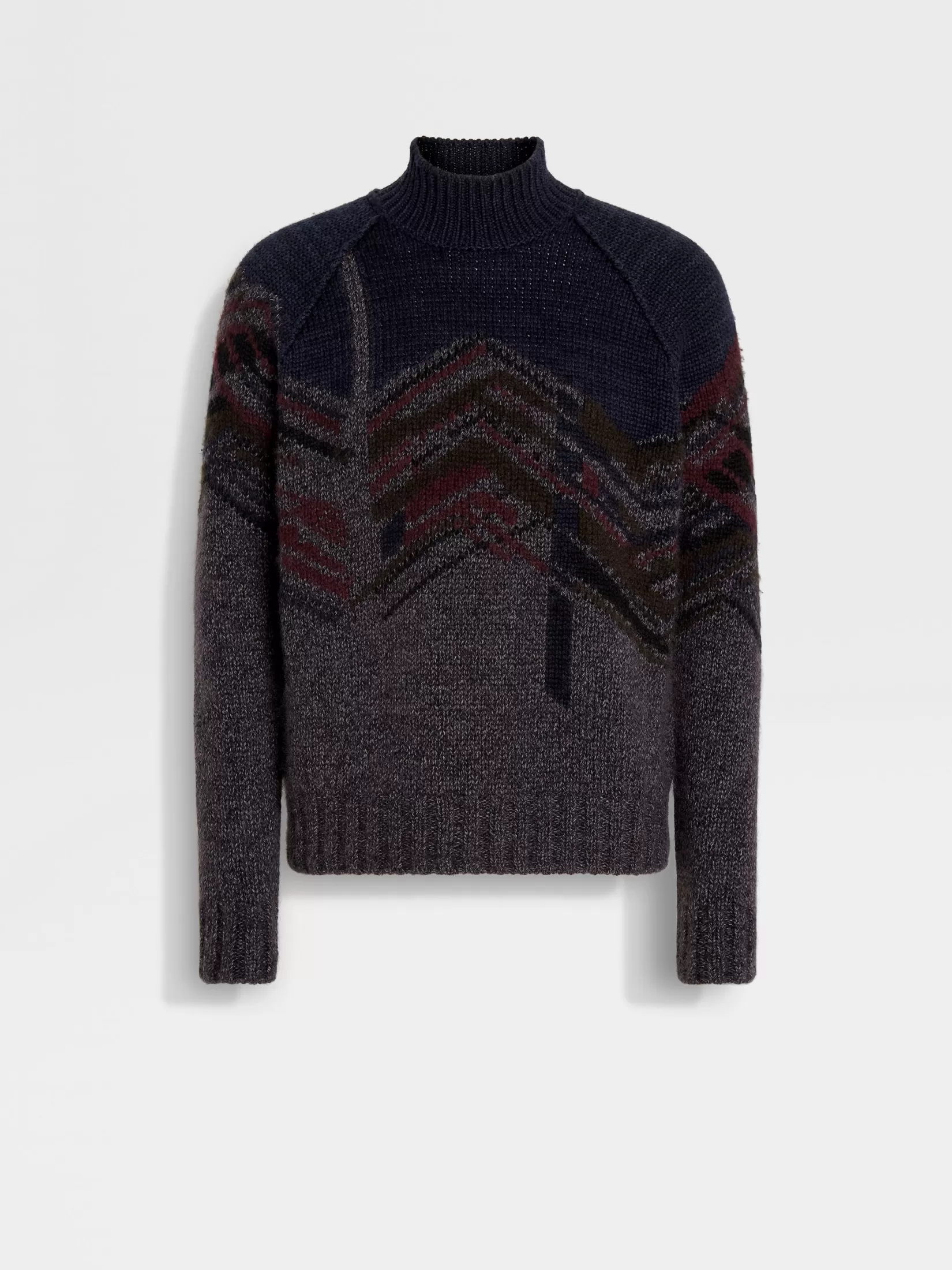 ZEGNA Sweaters<Ink Blue Cashmere Mohair and Silk Turtleneck InkBlue