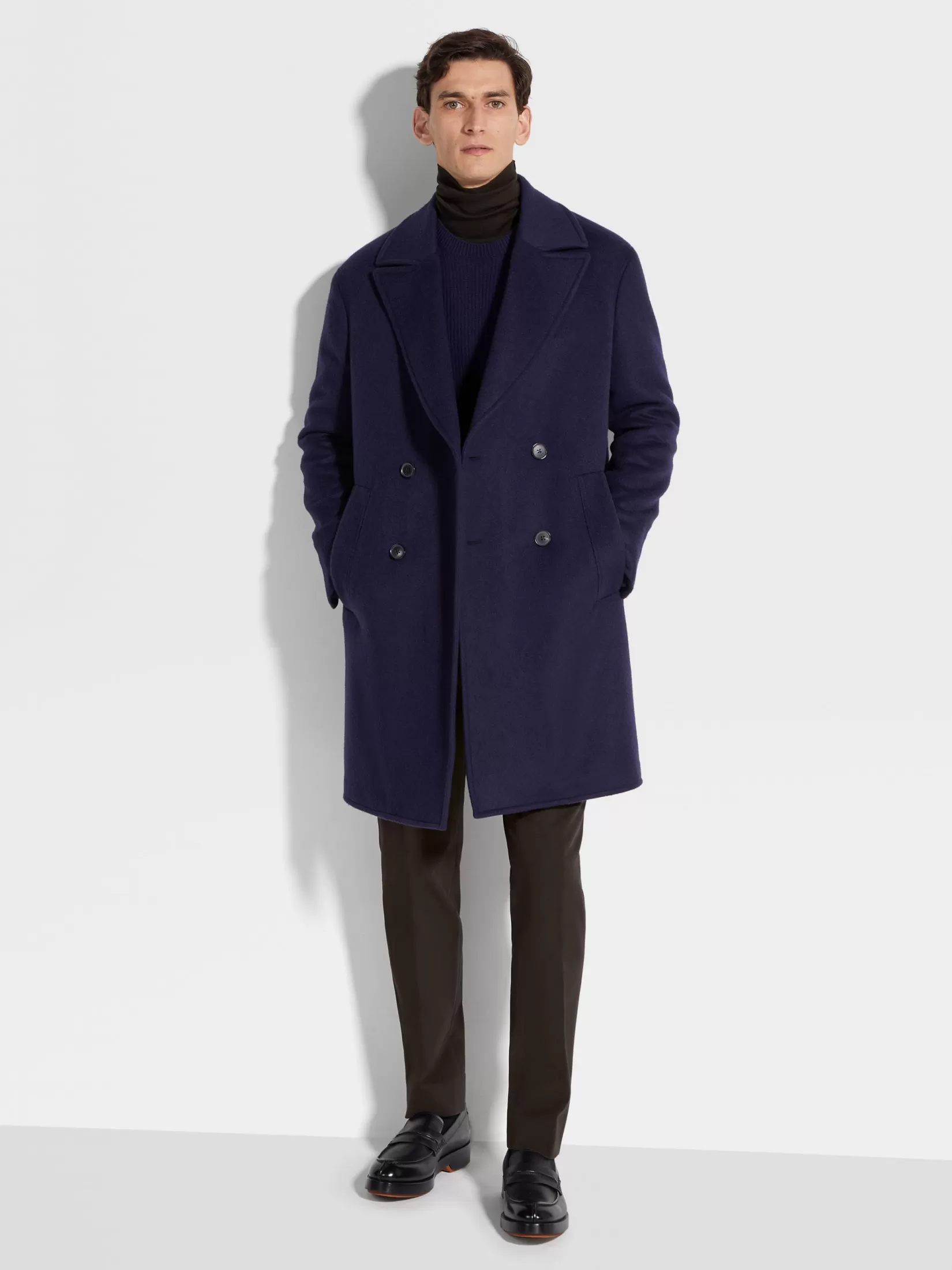 ZEGNA Jackets And Coats<Ink Blue Oasi Cashmere Overcoat InkBlue