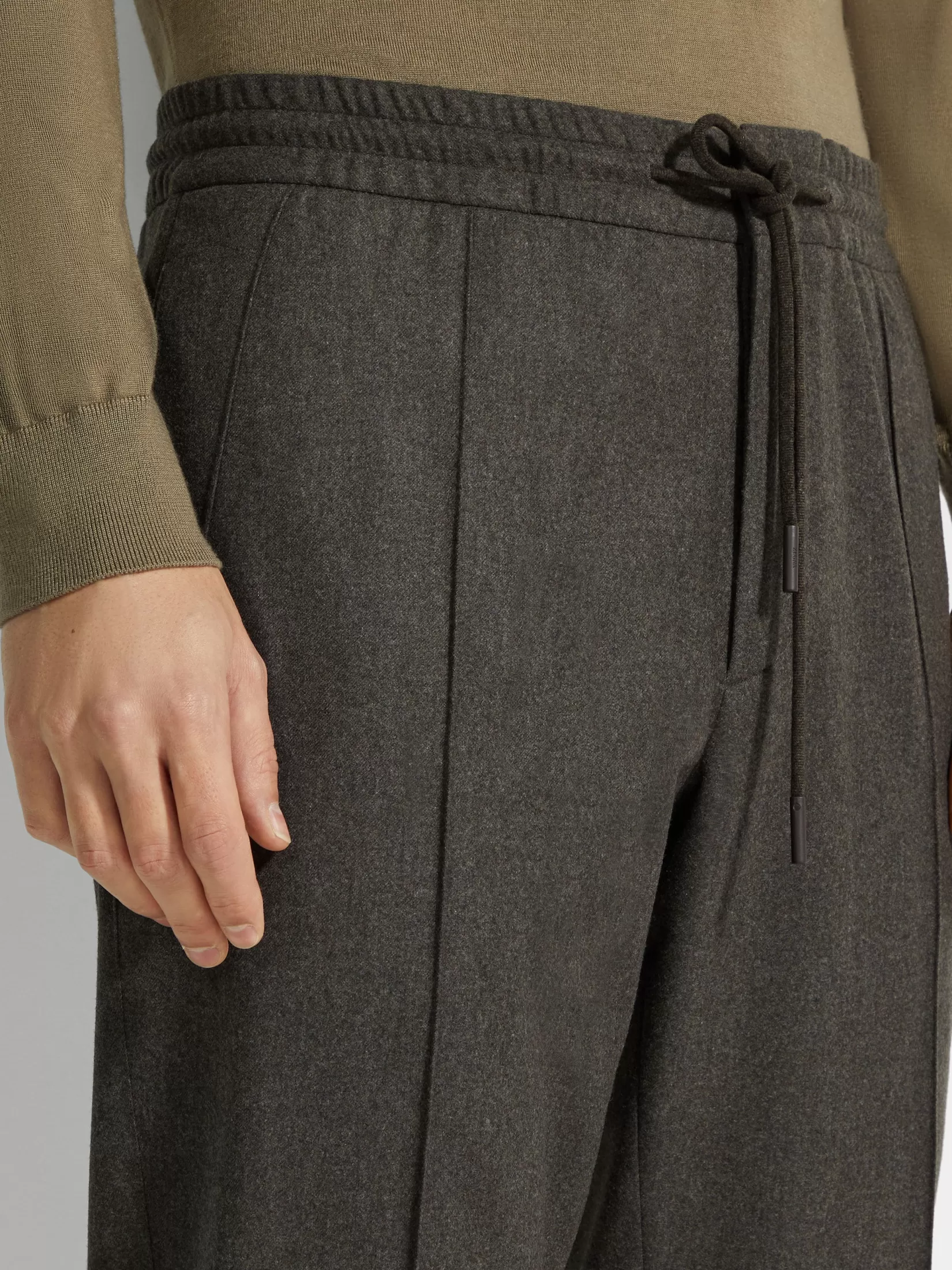 ZEGNA Joggers And Sweatshirts<15milmil15 Wool Joggers Khaki