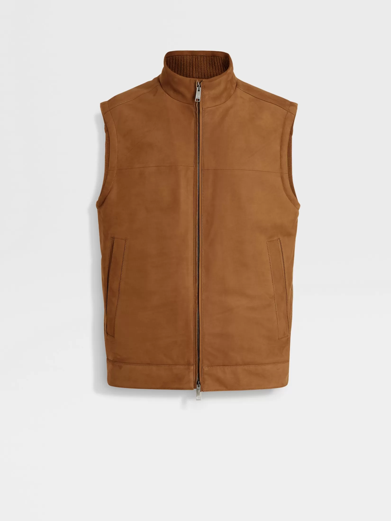 ZEGNA Jackets And Coats<Leather Vest DarkFoliage