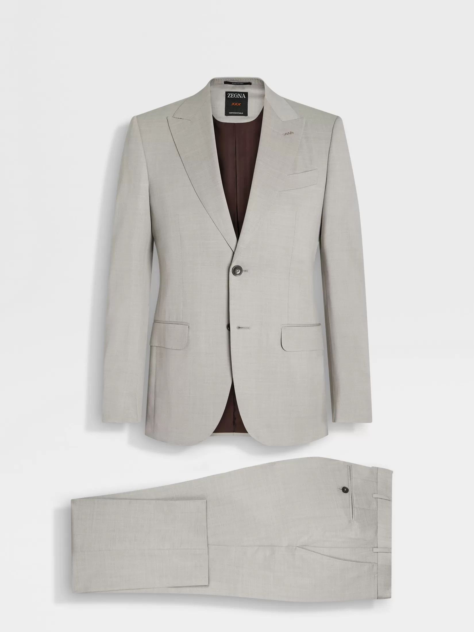 ZEGNA Suits<Light Beige Centoventimila Wool Suit LightBeige