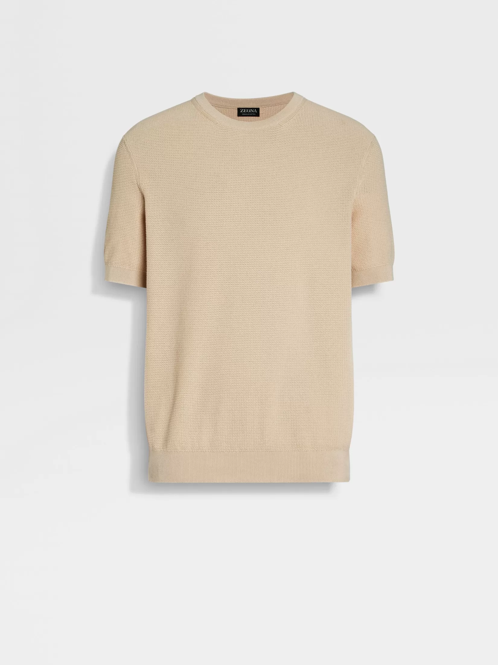 ZEGNA T-Shirts | Sweaters<Light Beige Premium Cotton Crewneck LightBeige