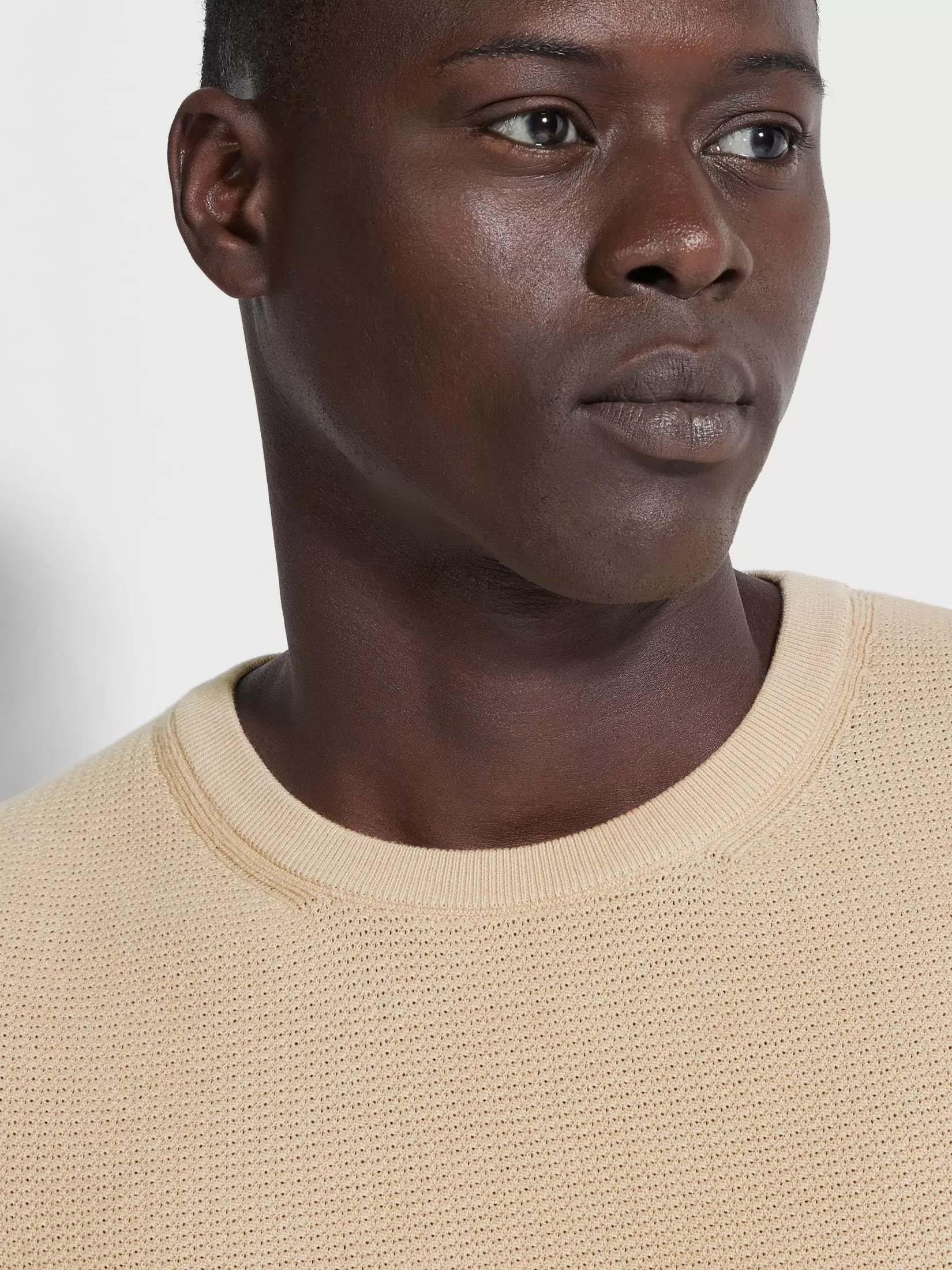 ZEGNA T-Shirts | Sweaters<Light Beige Premium Cotton Crewneck LightBeige