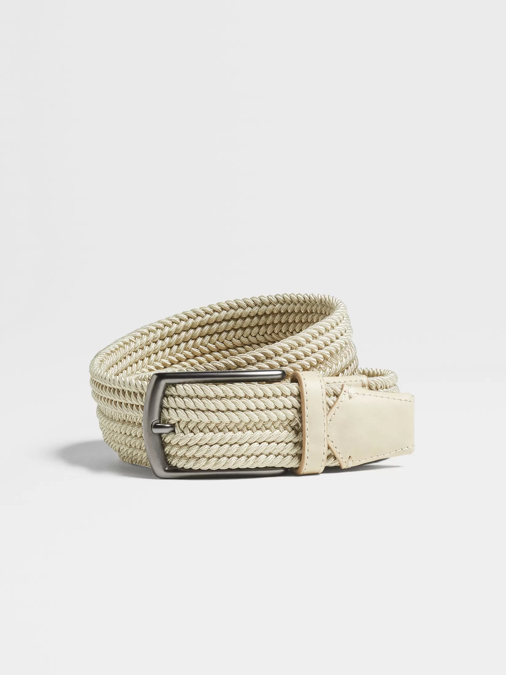 ZEGNA Belts<Light Beige Rayon Belt LightBeige