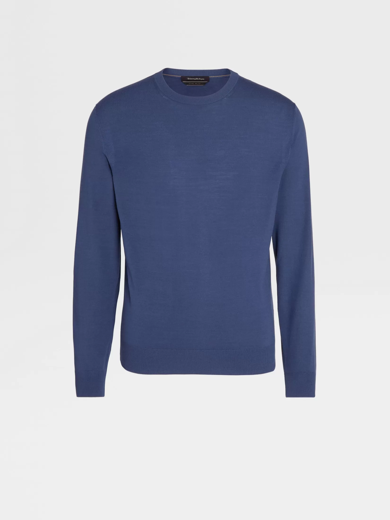 ZEGNA Sweaters<Light Blue 12milmil12 Wool Crewneck LightBlue