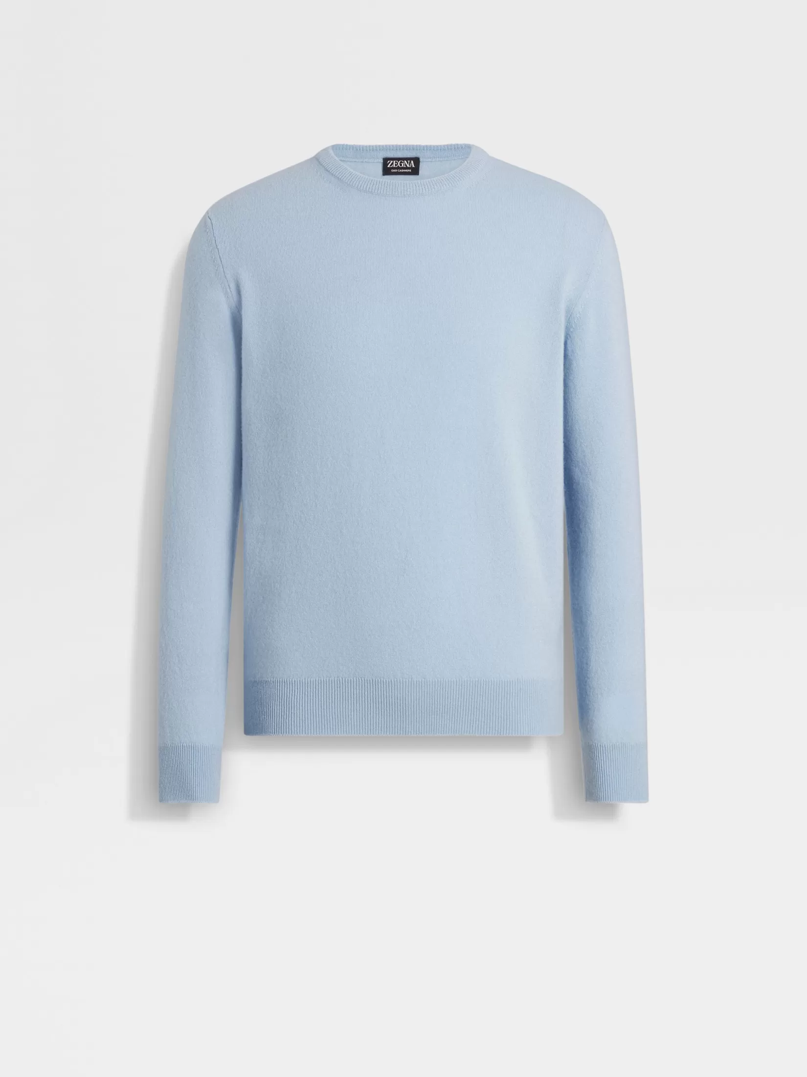 ZEGNA Sweaters<Light Blue Oasi Cashmere Crewneck LightBlue