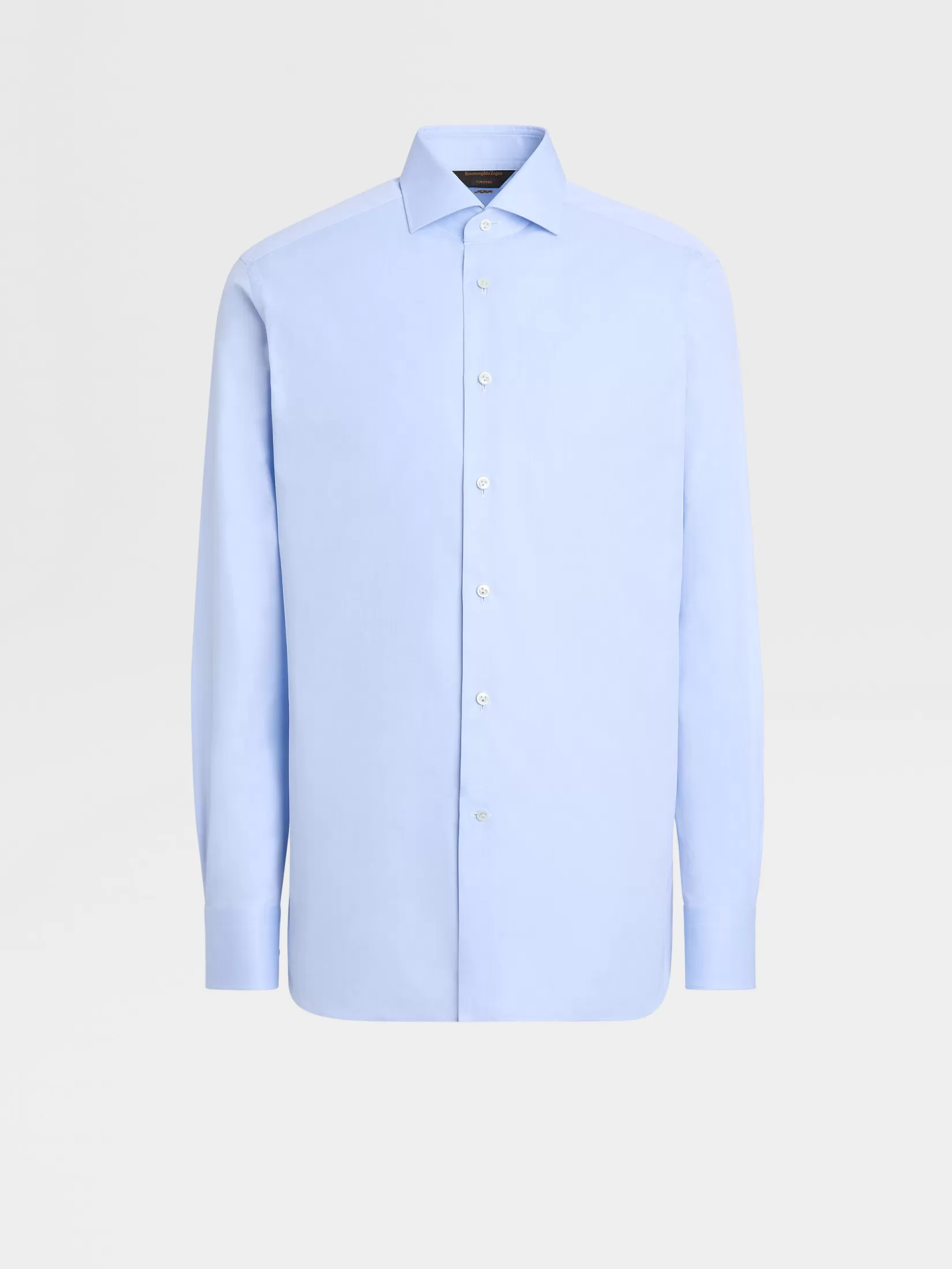 ZEGNA Shirts<Light Blue Sea Island Cotton Long-sleeve Tailoring Shirt LightBlue