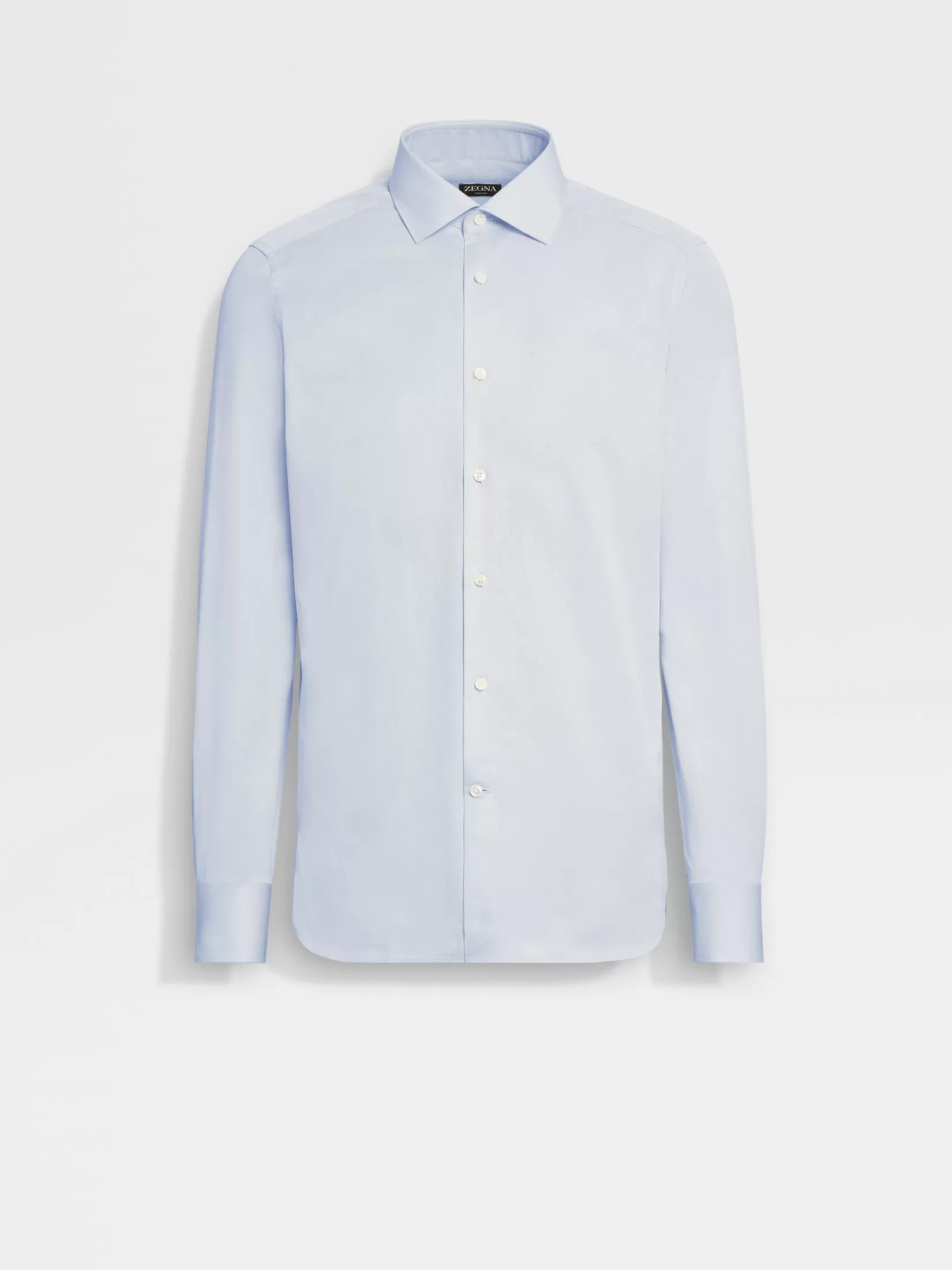 ZEGNA Shirts<Light Blue Structured Micro-striped Trecapi Cotton Shirt LightBlue