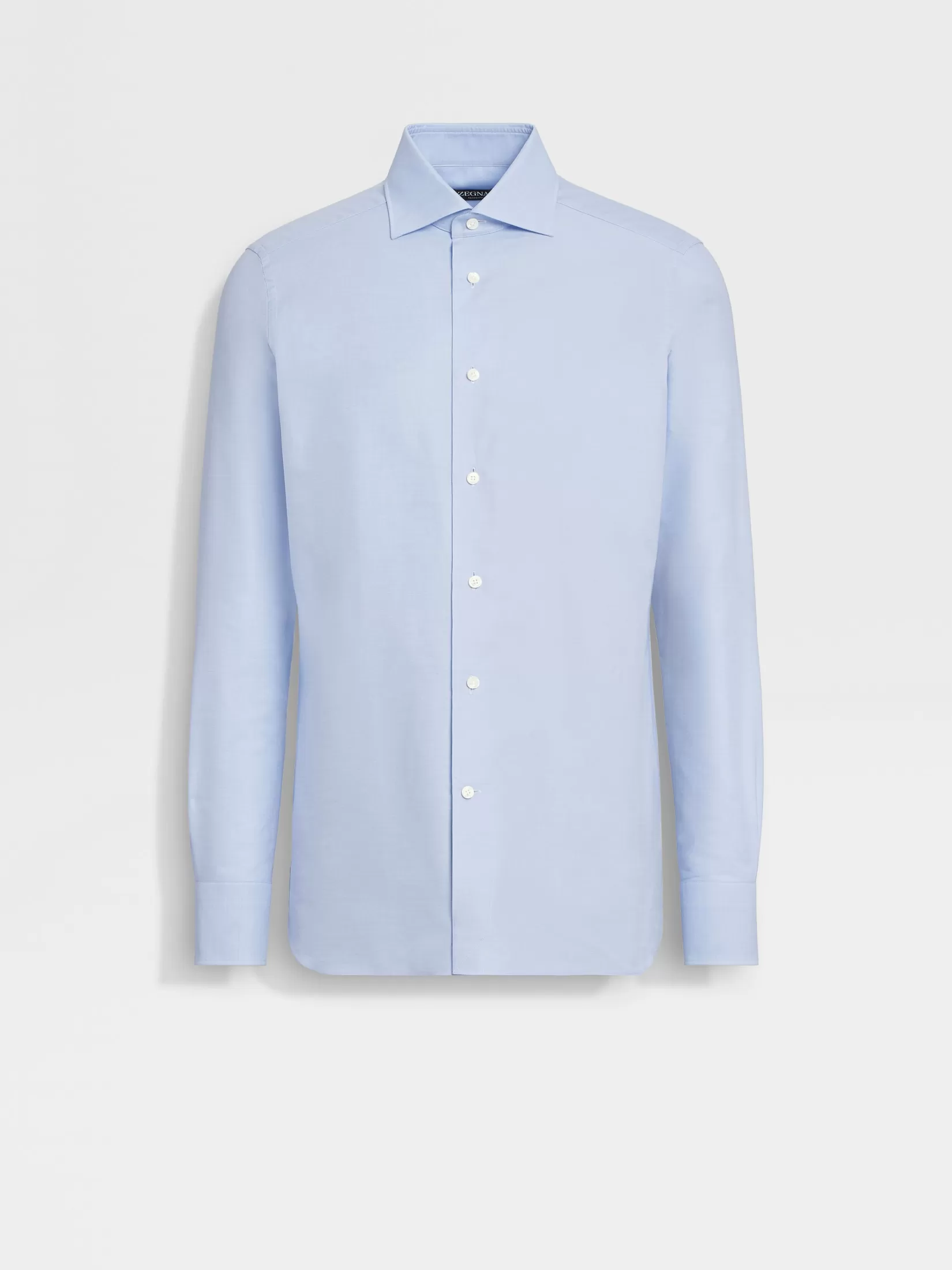 ZEGNA Shirts<Light Blue Trofeo™ Cotton Shirt LightBlue