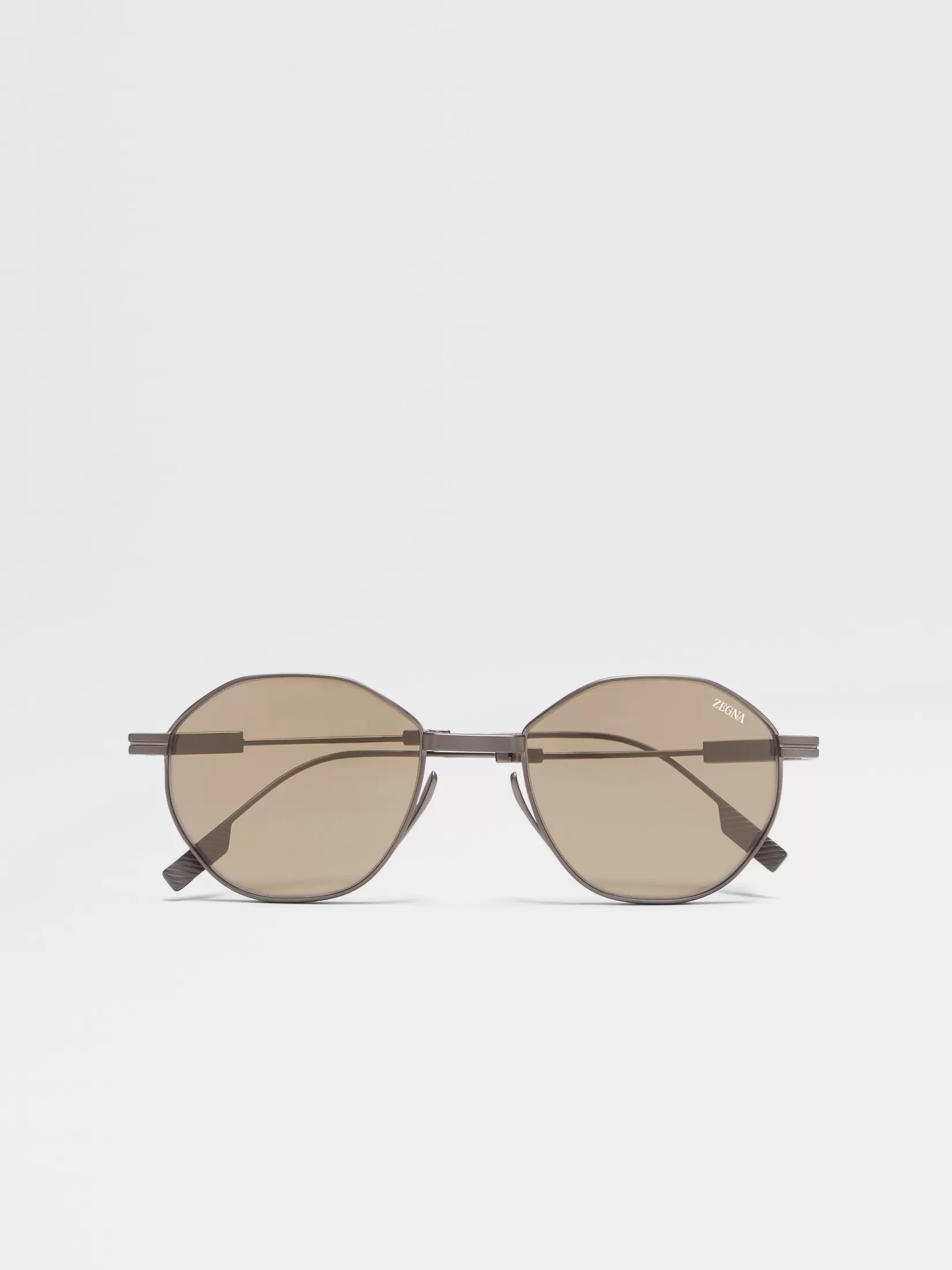 ZEGNA Sunglasses<Light Bronze Titanium Foldable Sunglasses LightBronze