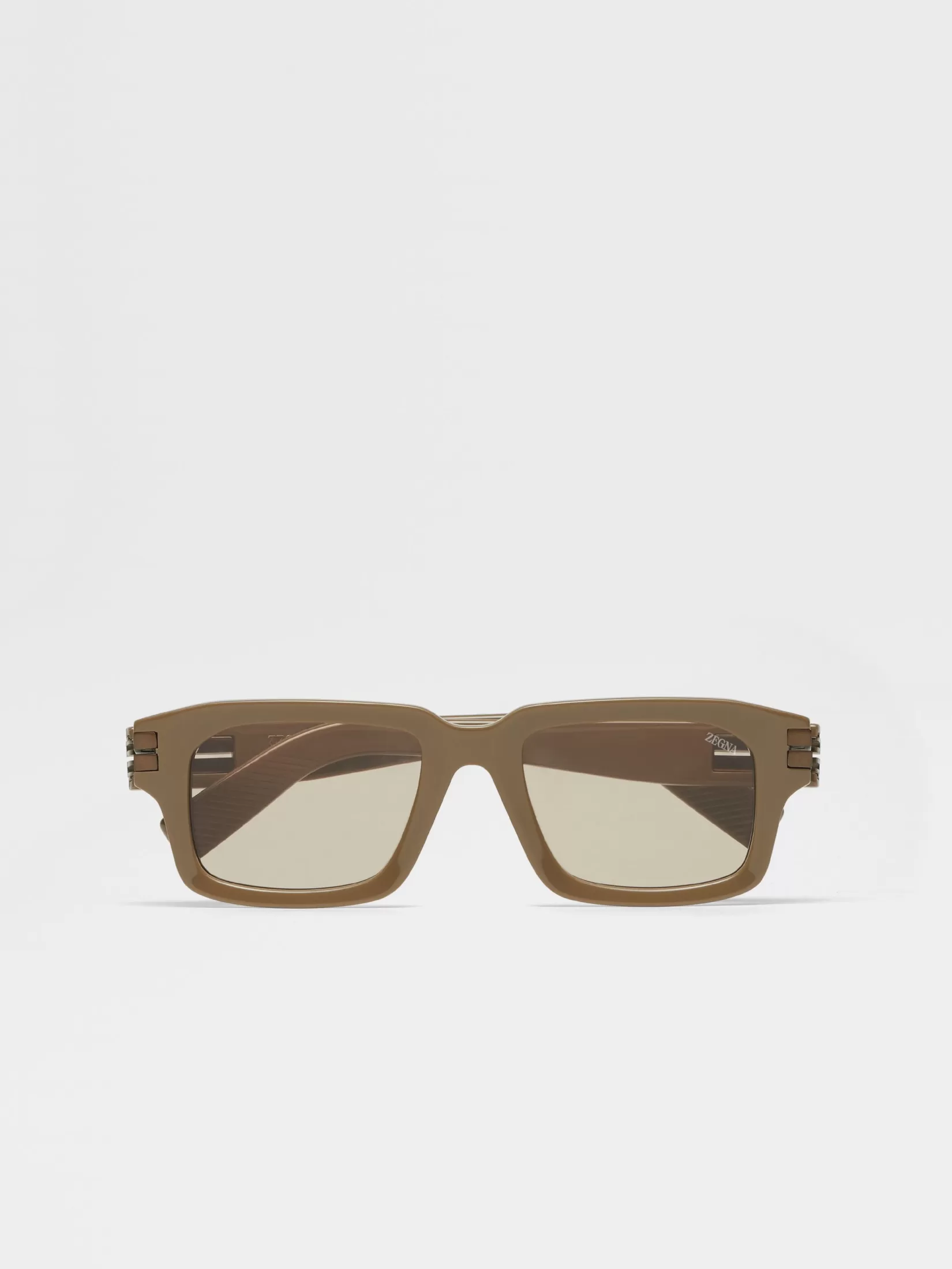 ZEGNA Sunglasses<Light Brown Acetate Sunglasses LightBrown