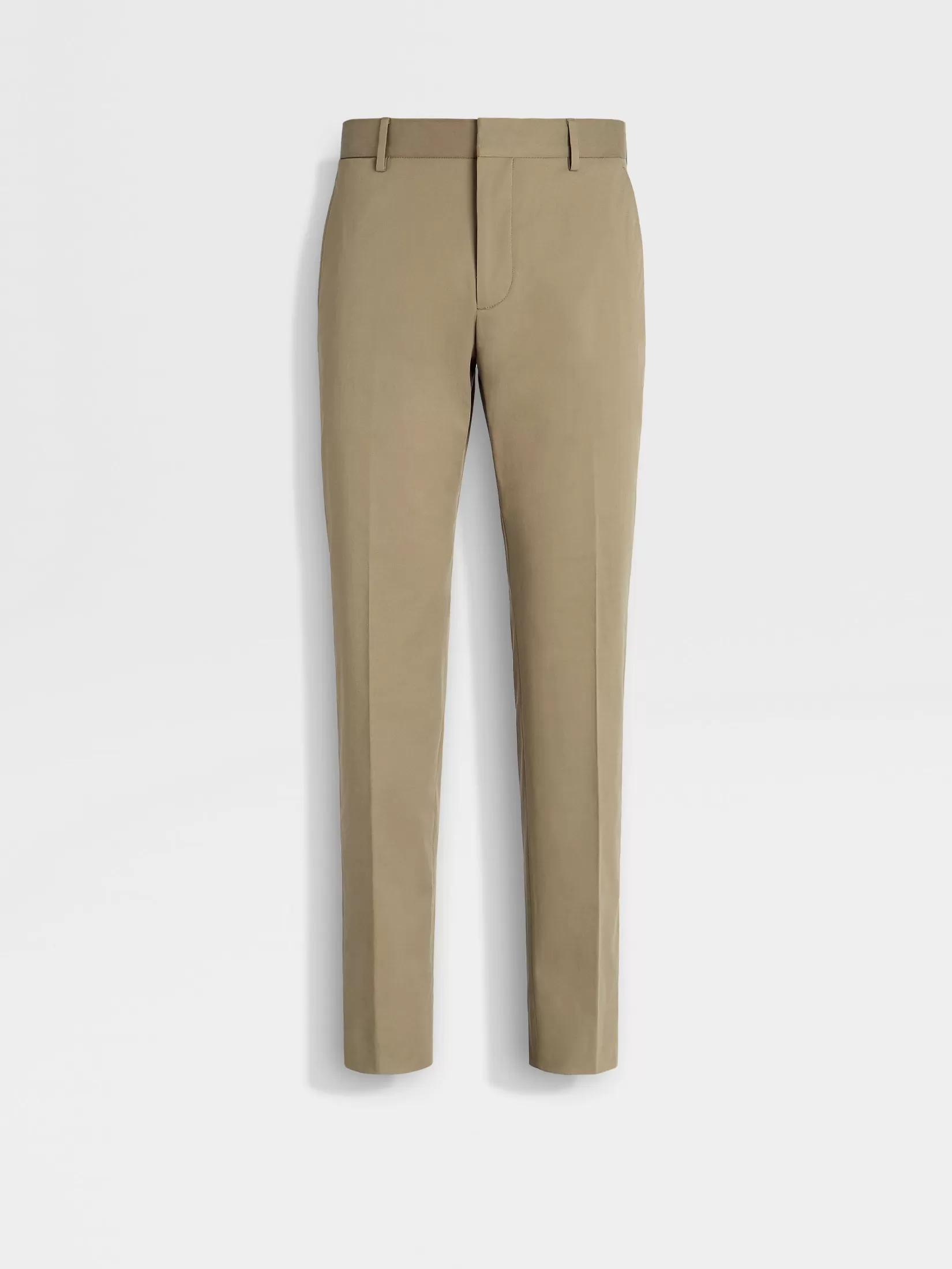 ZEGNA Pants<Light Brown Stretch Cotton Pants LightBrown