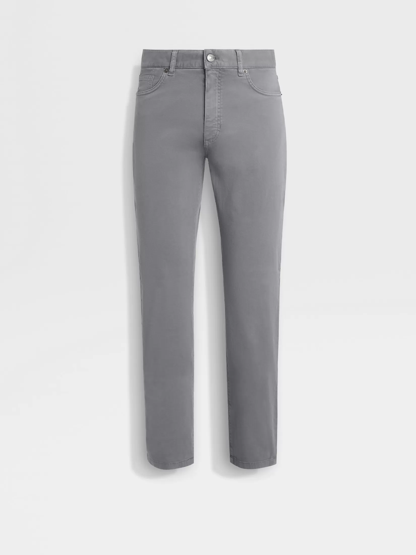 ZEGNA Jeans<Light Grey Stretch Cotton Roccia Jeans LightGrey