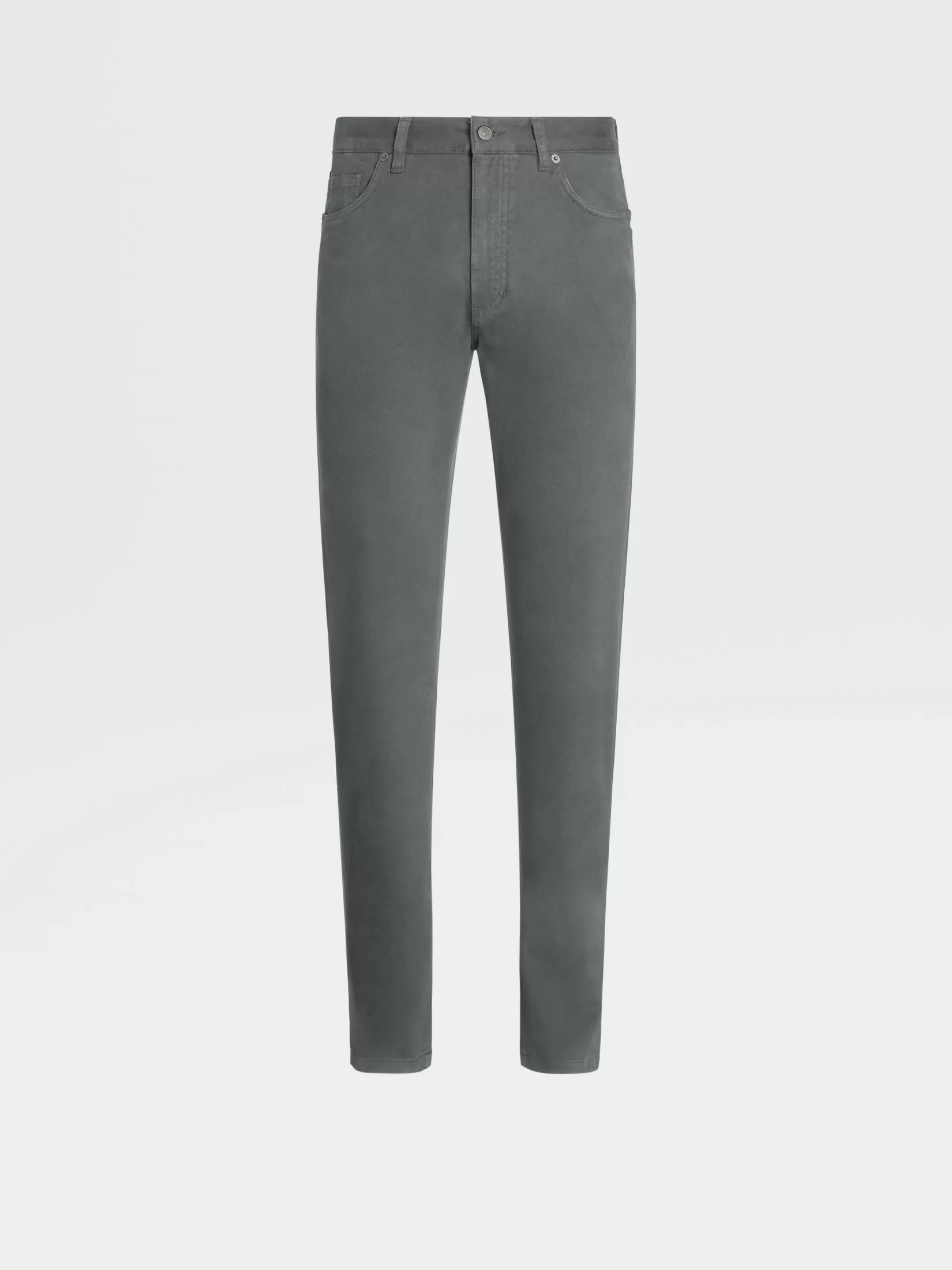 ZEGNA Jeans<Light Grey Stretch Cotton Roccia Jeans LightGrey