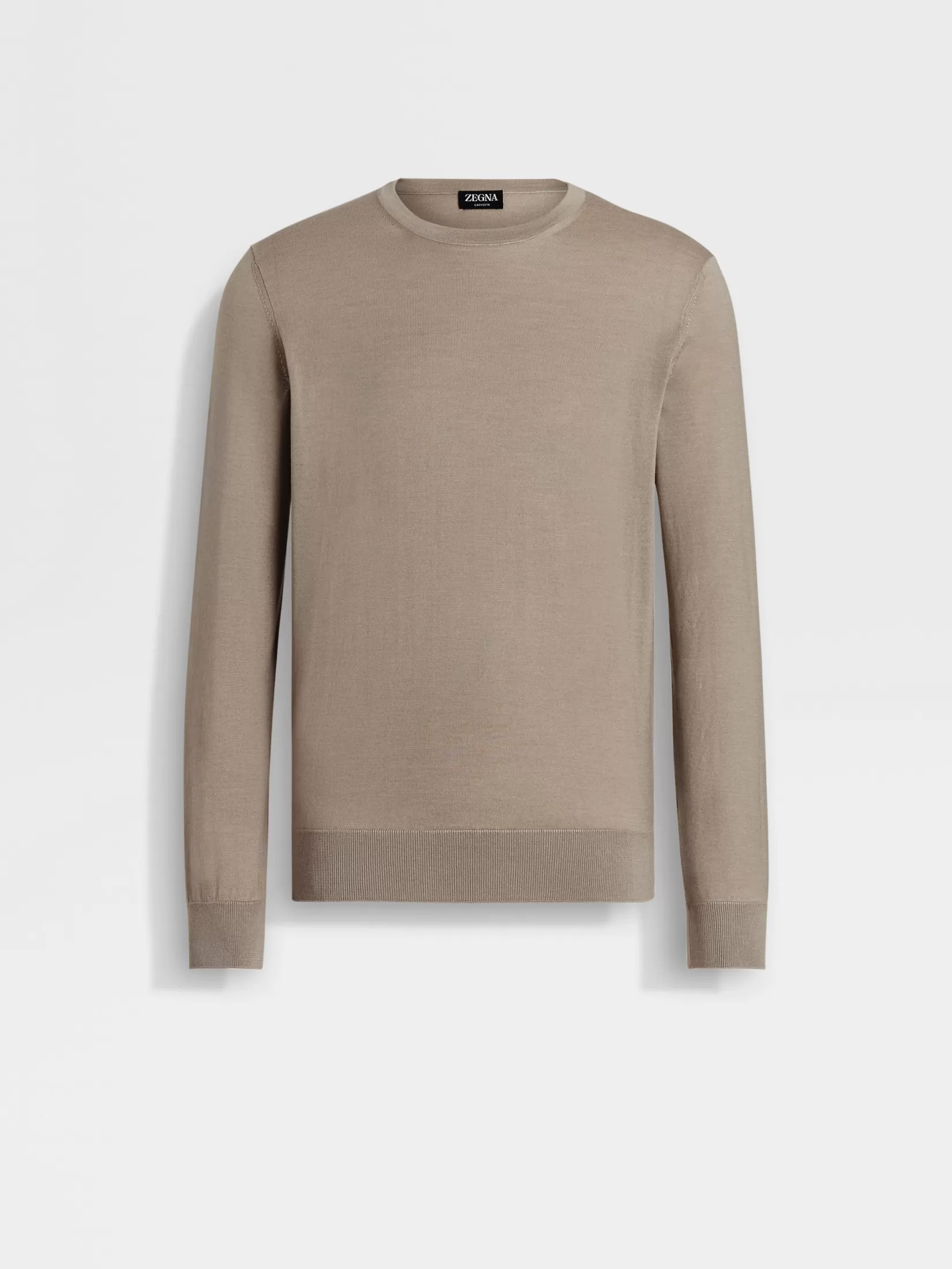 ZEGNA Sweaters<Light Taupe Cashseta Crewneck LightTaupe