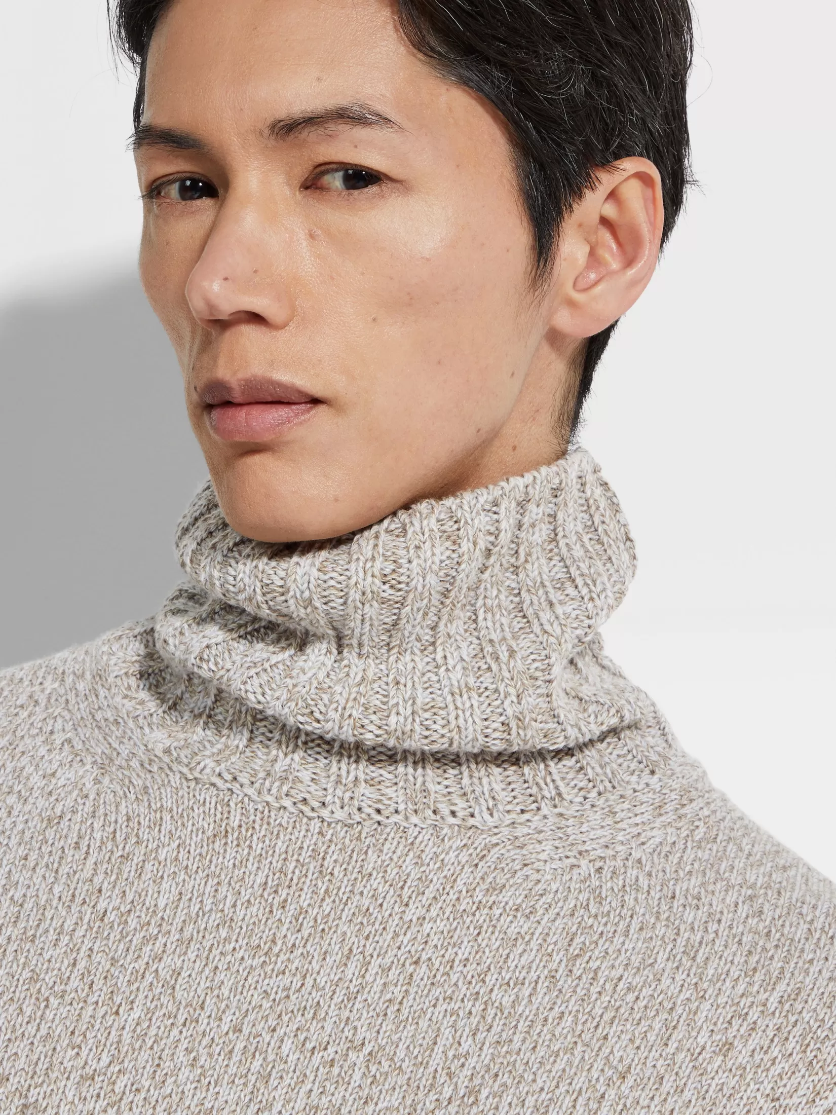 ZEGNA Travel In Style | Sweaters<Light Taupe Mélange Oasi Cashmere Turtleneck LightTaupeMélange