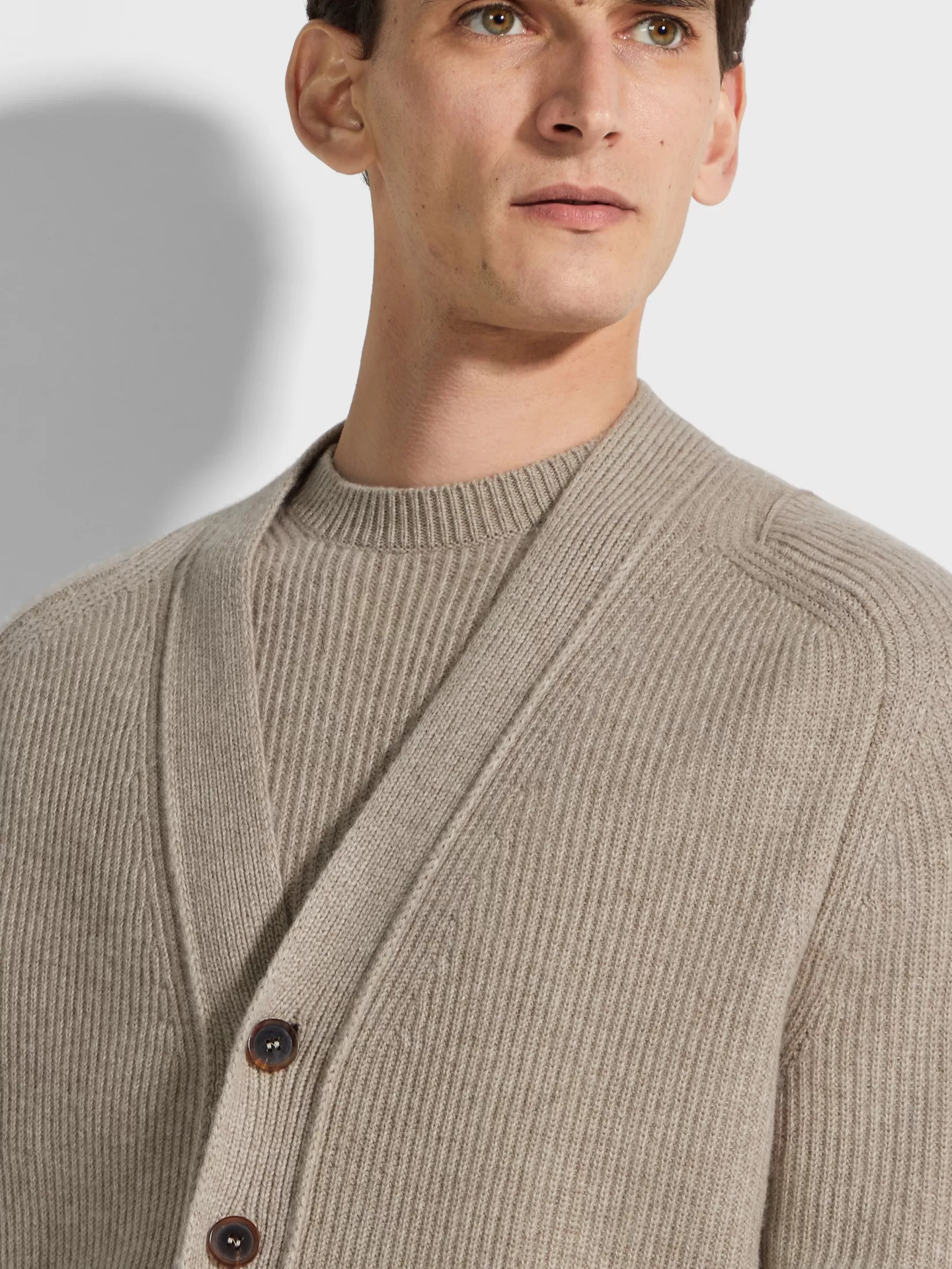 ZEGNA Travel In Style | Sweaters<Light Taupe Oasi Cashmere Cardigan LightTaupe