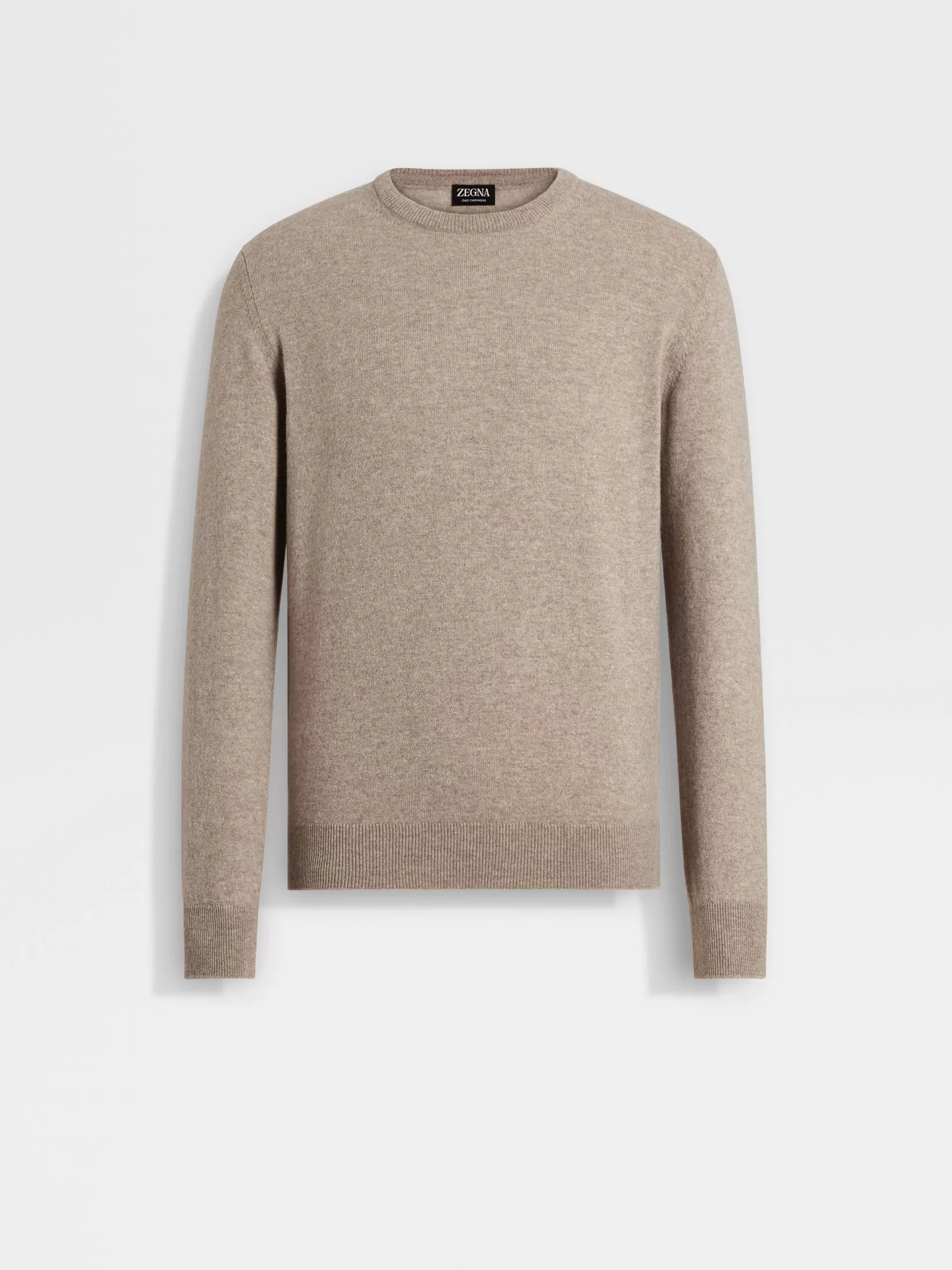 ZEGNA Sweaters<Light Taupe Oasi Cashmere Crewneck LightTaupe