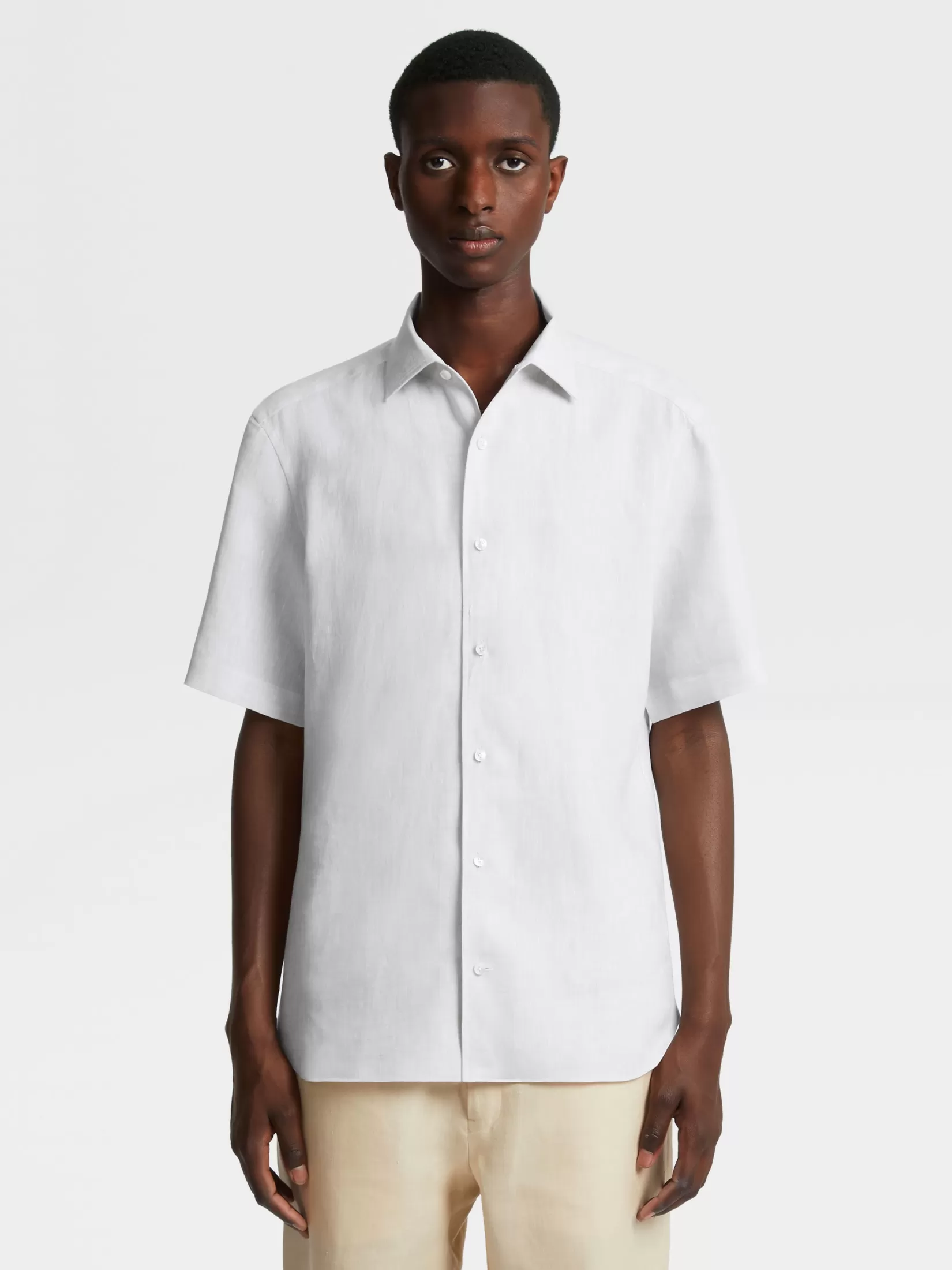 ZEGNA Shirts<Linen Shirt White