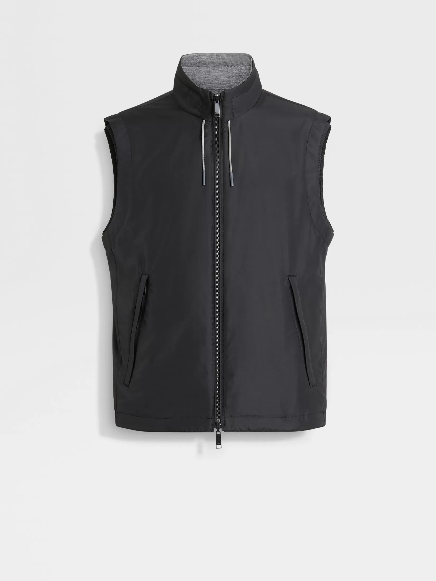 ZEGNA Jackets And Coats<Microfiber Reversible Brezza Vest Black/Grey