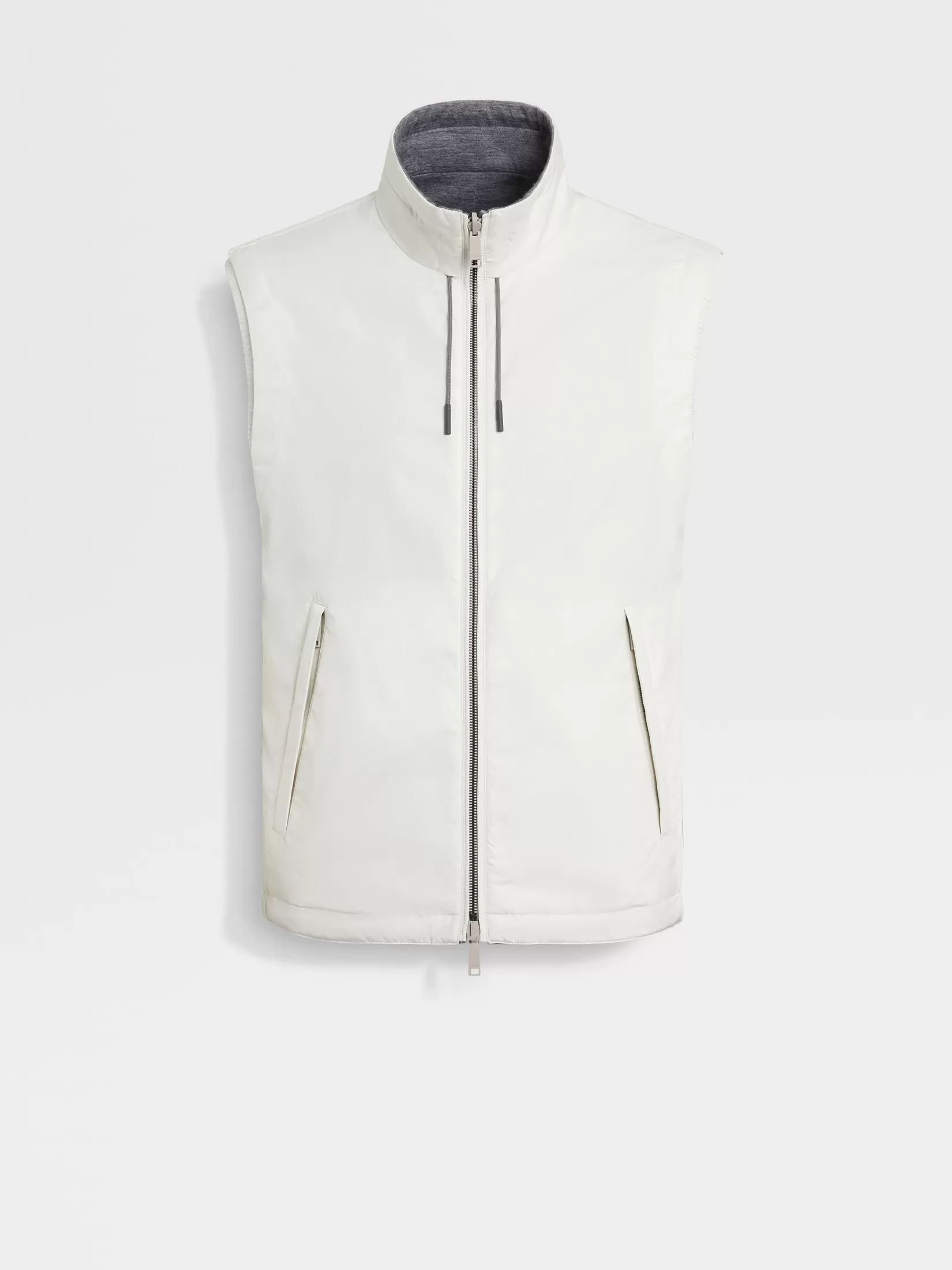 ZEGNA Jackets And Coats<Microfiber Reversible Brezza Vest White/Grey