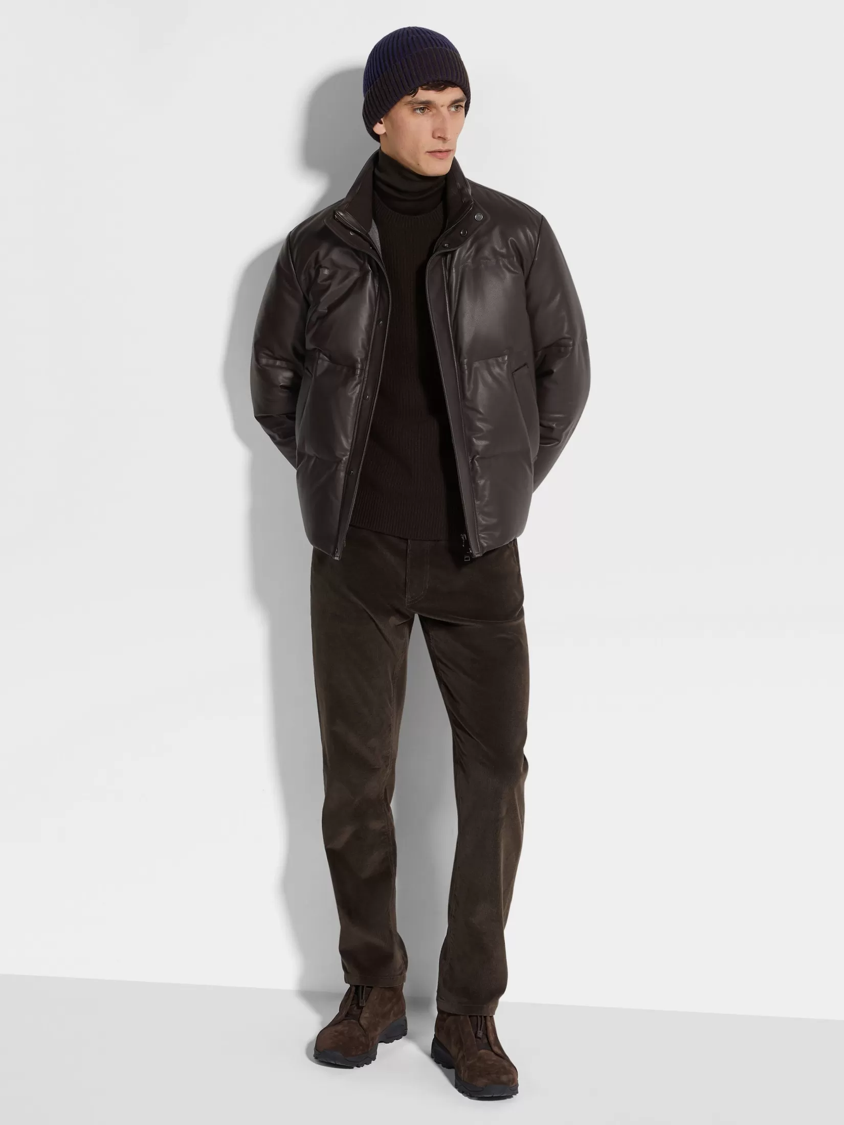 ZEGNA Travel In Style | Down Jackets<Nappa Leather Blouson DarkBrown