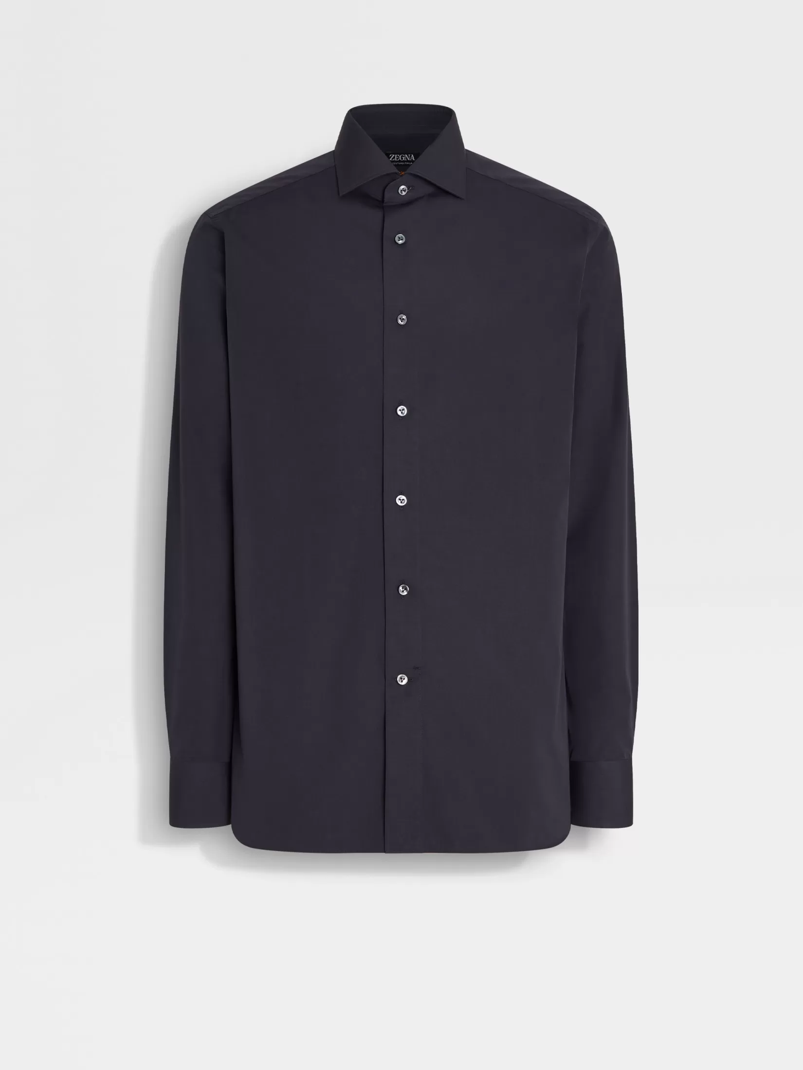 ZEGNA Shirts<Navy Blue Centoventimila Cotton Shirt NavyBlue