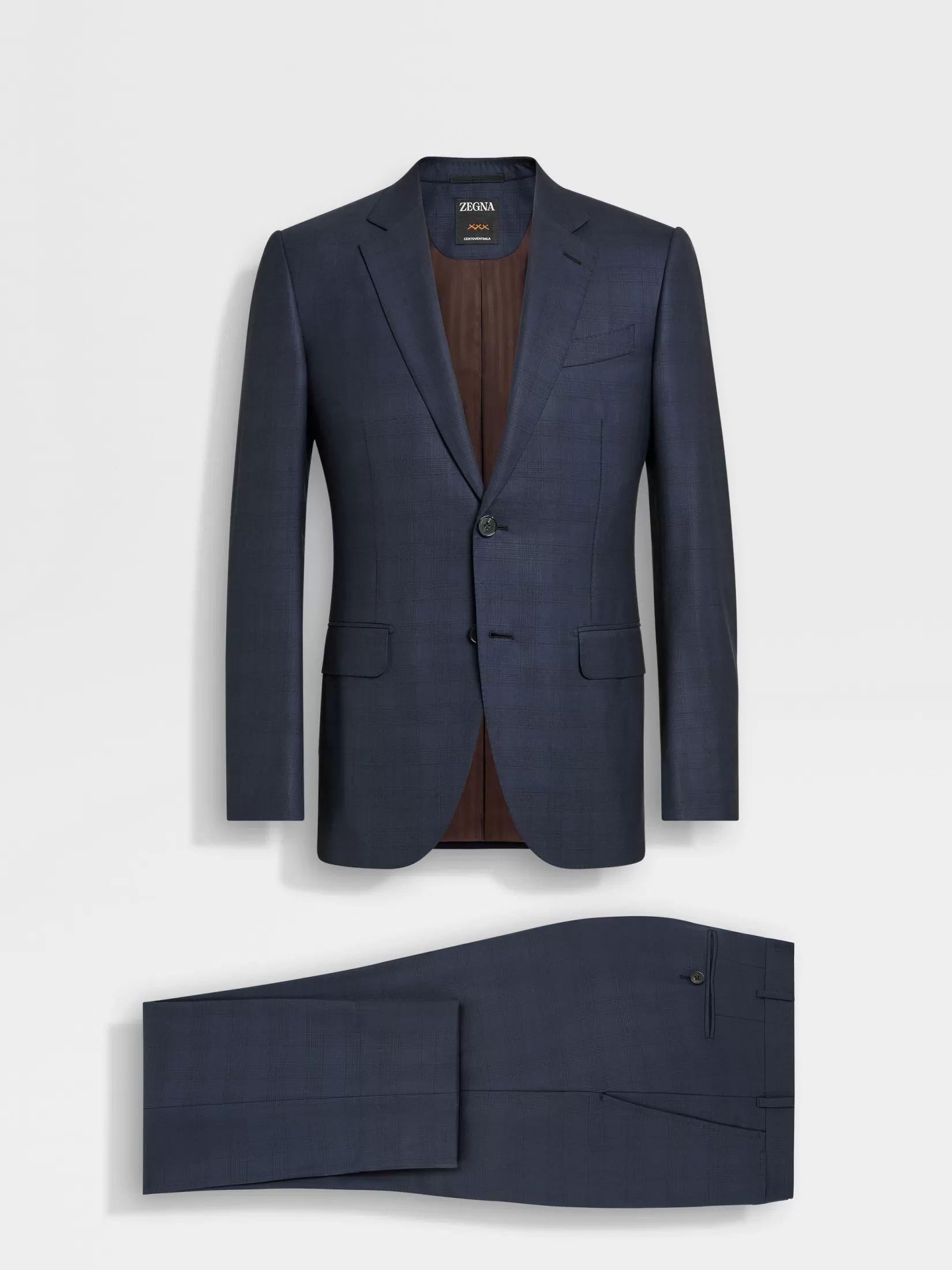 ZEGNA Suits<Navy Blue Centoventimila Wool Suit NavyBlue