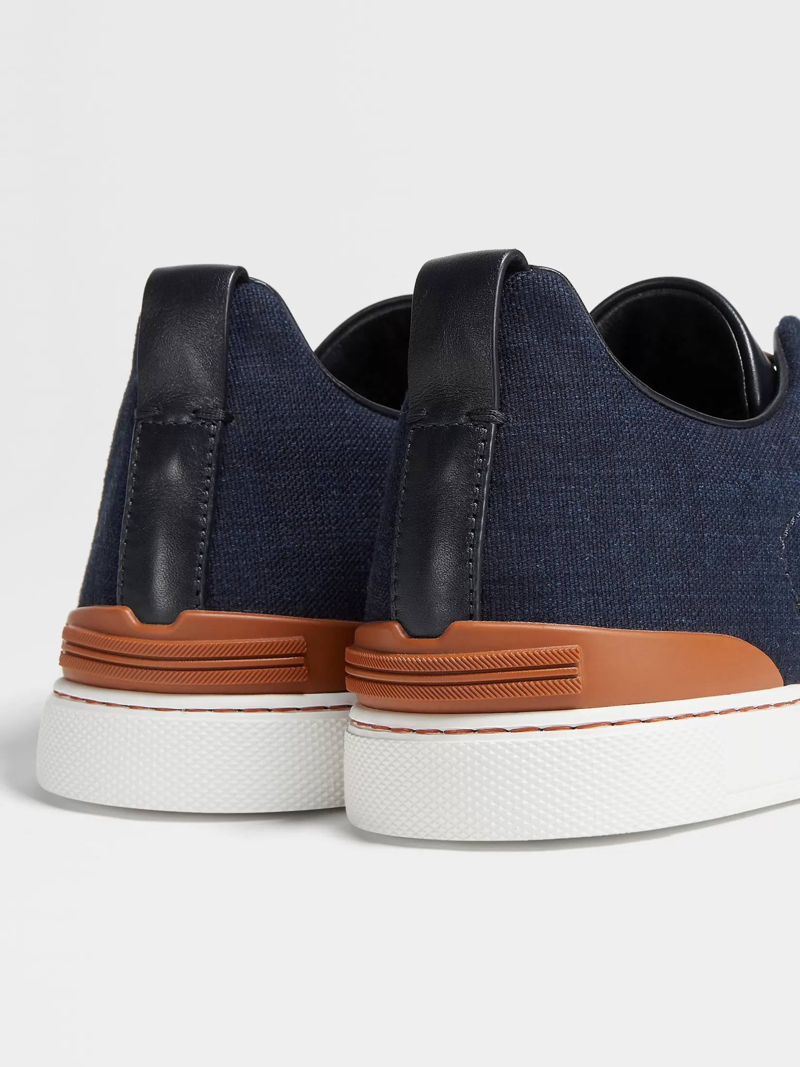 ZEGNA Sneakers<Navy Blue Cotton Denim Triple Stitch™ Sneakers NavyBlue